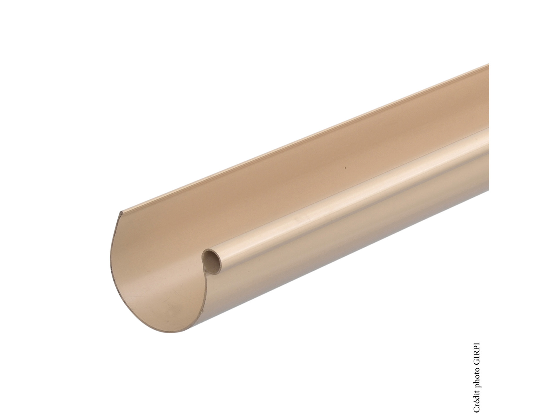 Gouttière PVC demi-ronde 2m D16 Sable