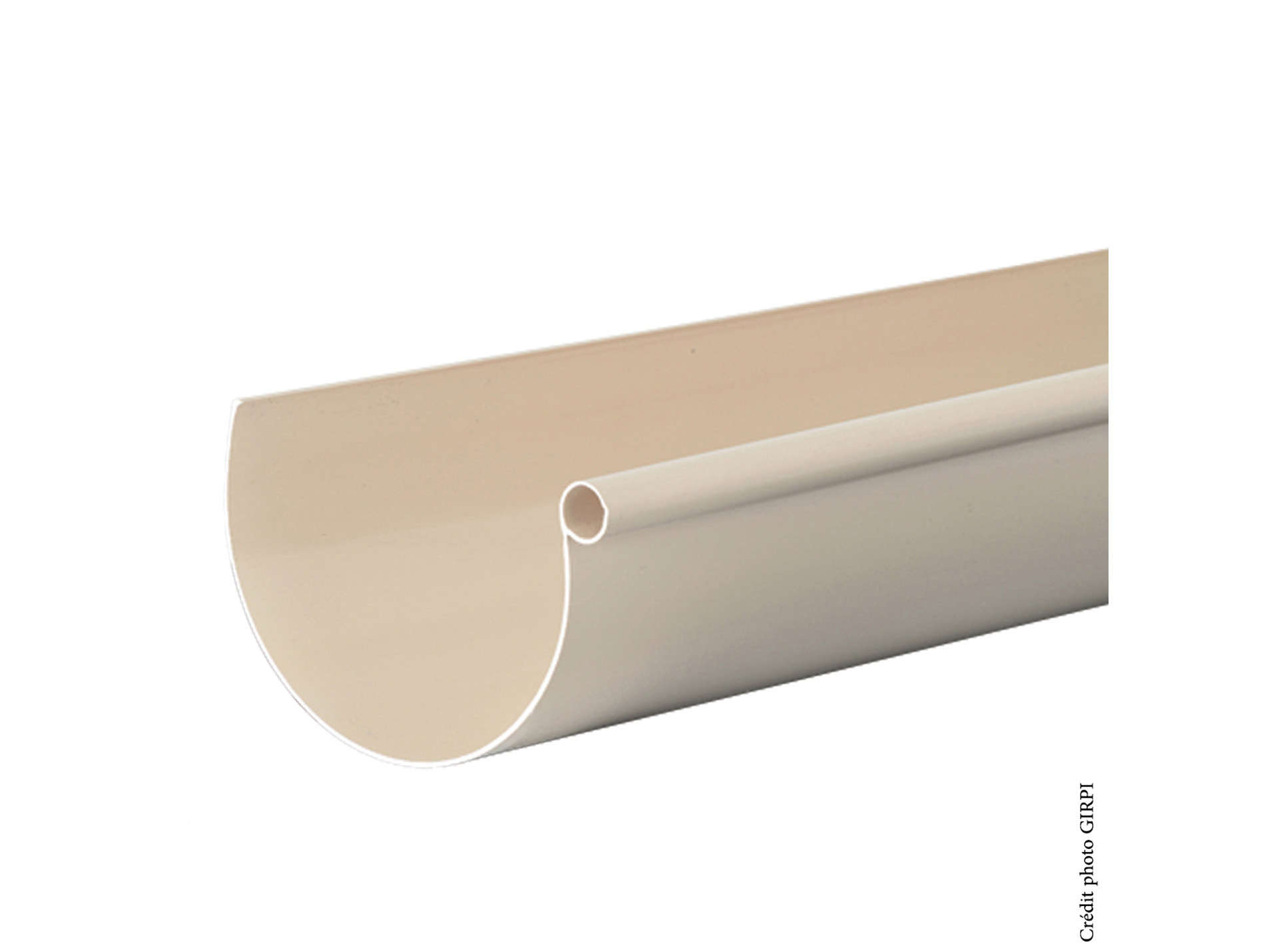 Gouttière PVC demi-ronde 4m D25 Sable