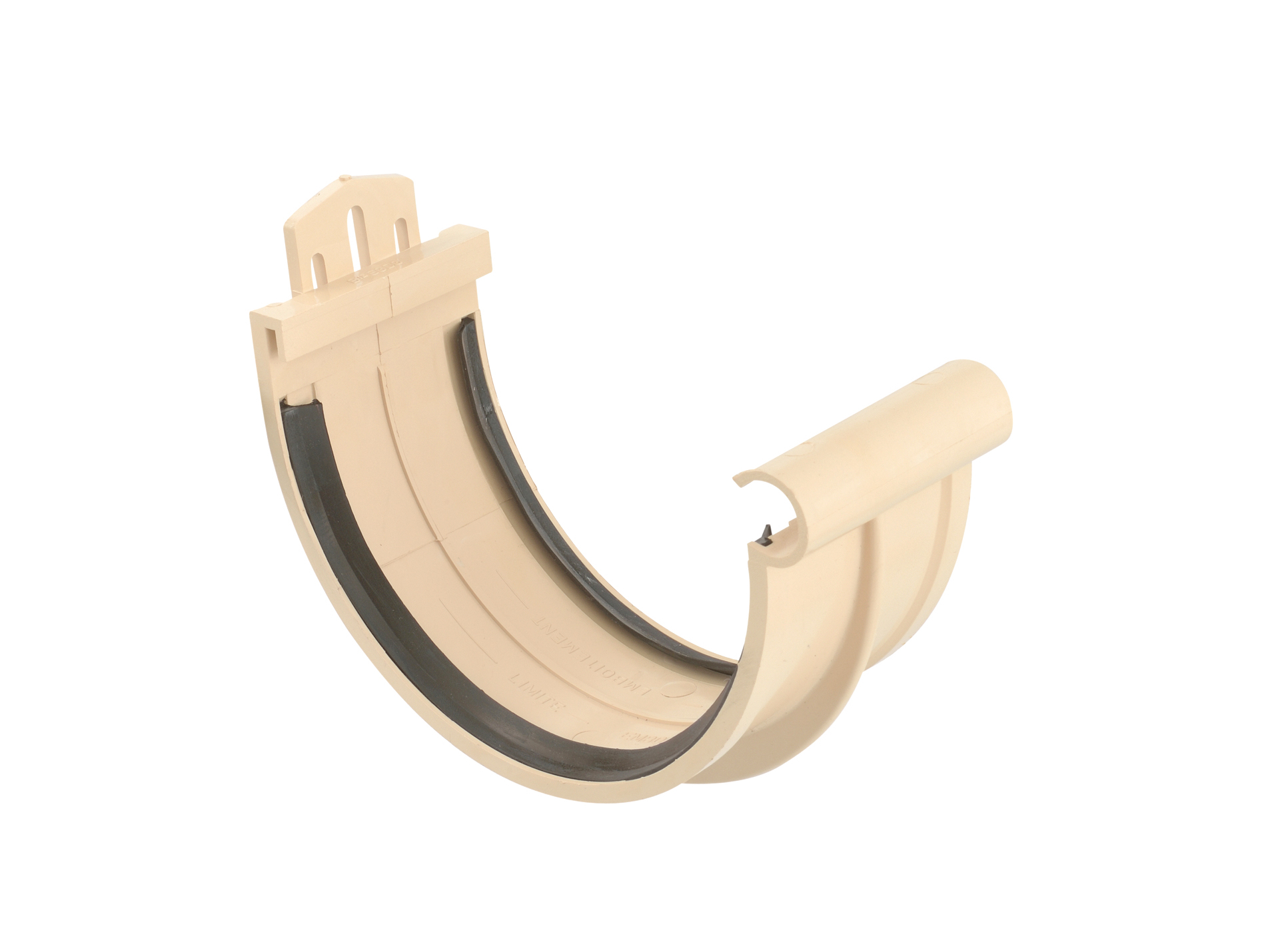 Jonction de gouttière demi-ronde D33 Sable