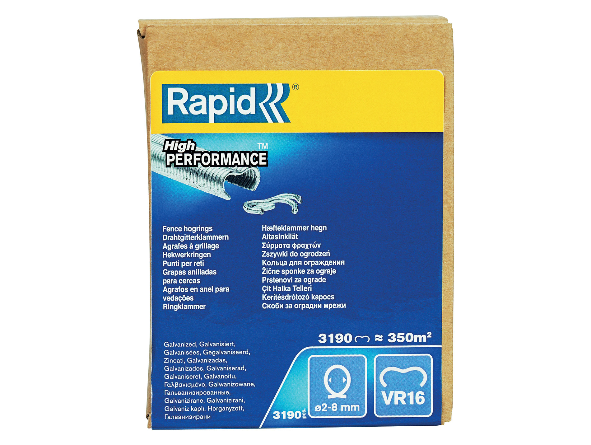 Agrafes grillage Galva VR16 - Boîte de 3190