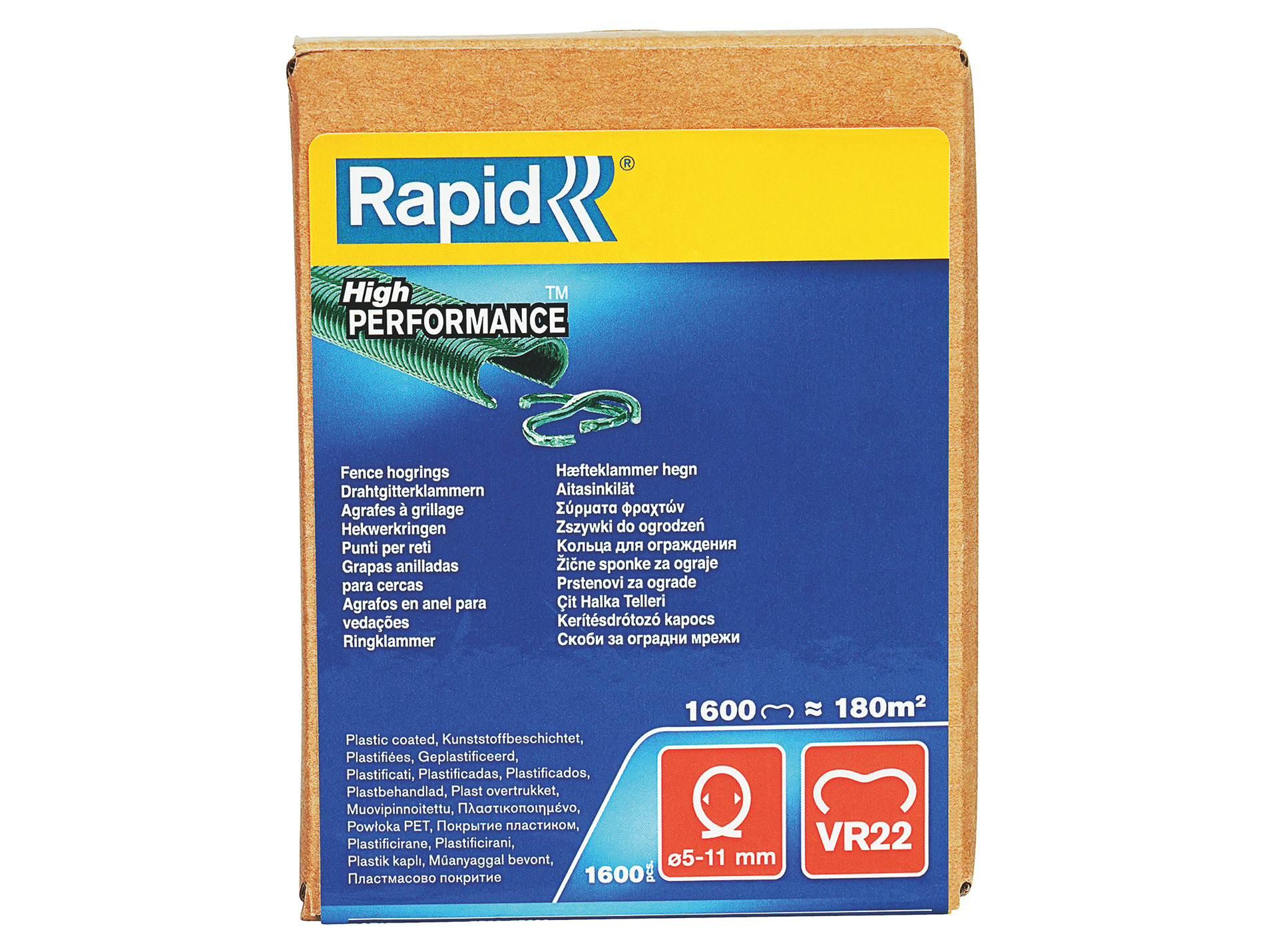 Agrafes grillage vert VR22 - Boîte de 1600