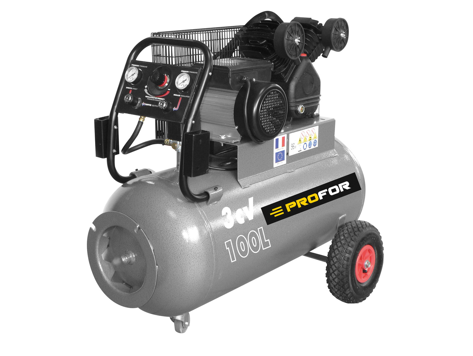 Compresseur à courroie mono 100L 3 cv