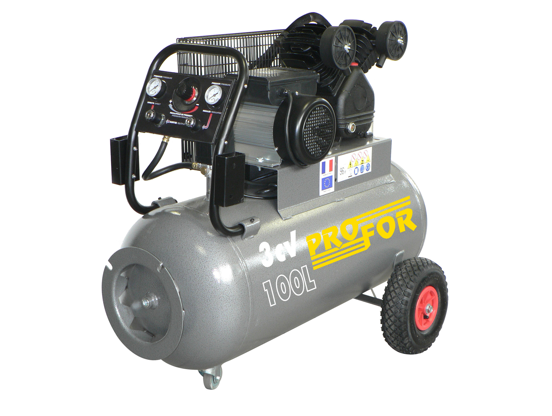 Compresseur à courroie triphasé 100L 3 cv