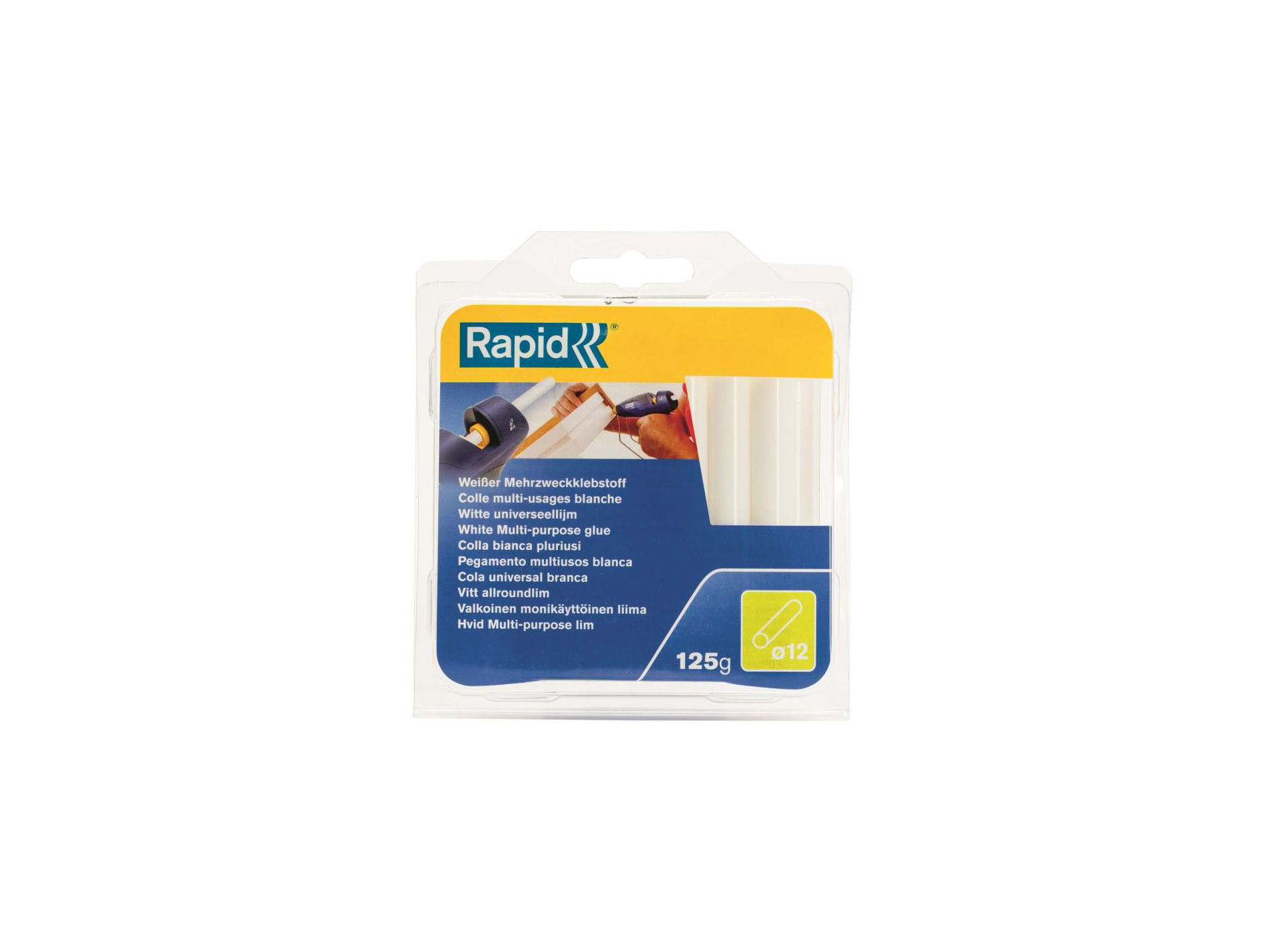 Bâtons de colle thermofusible Ø12mm Blanc 125g