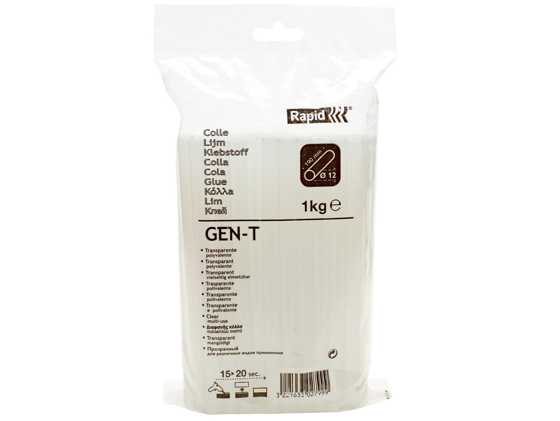 Bâtons de colle Ø12mm transparent 1kg