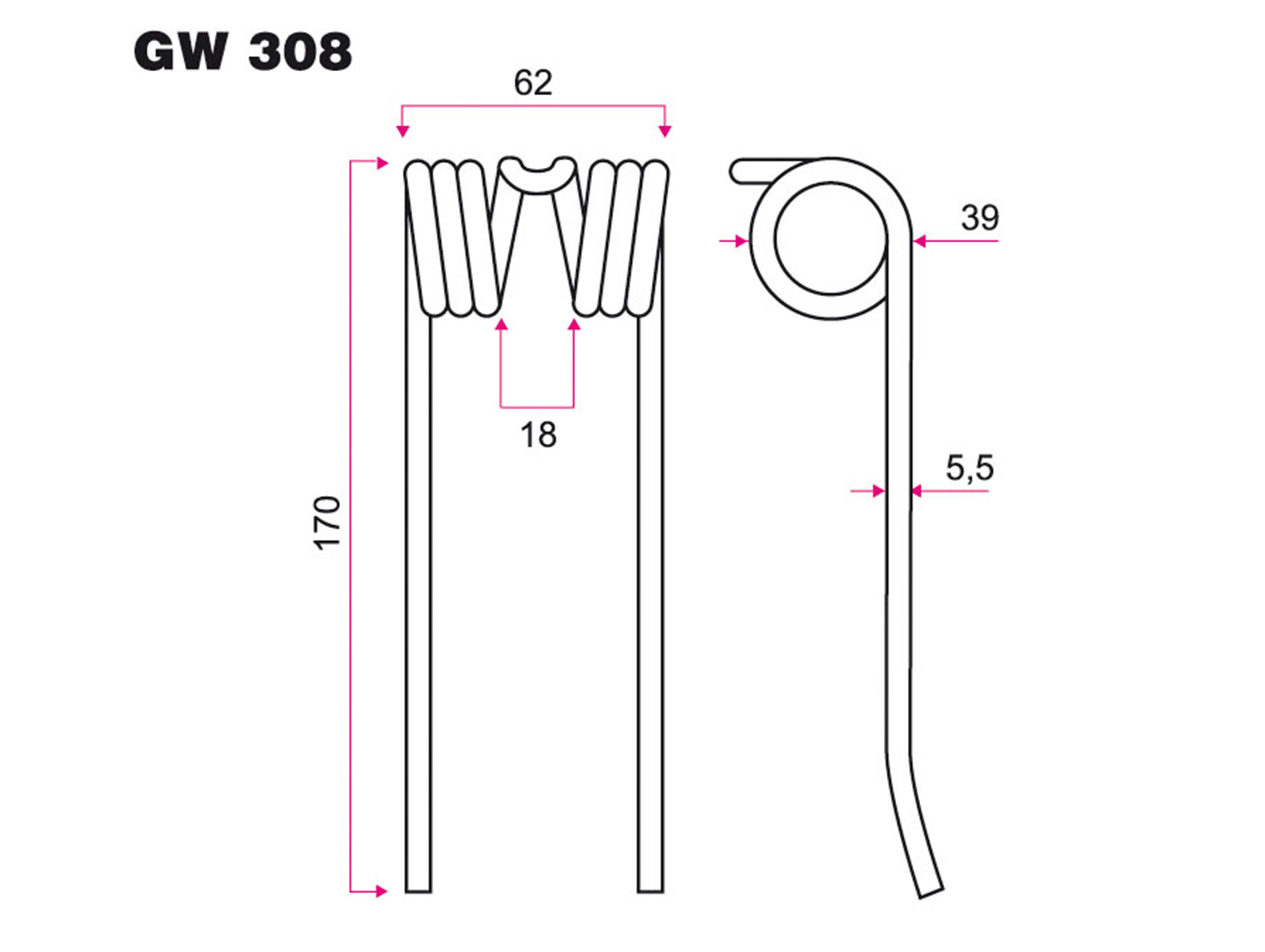 Dent pick-up VICON adaptable gw308