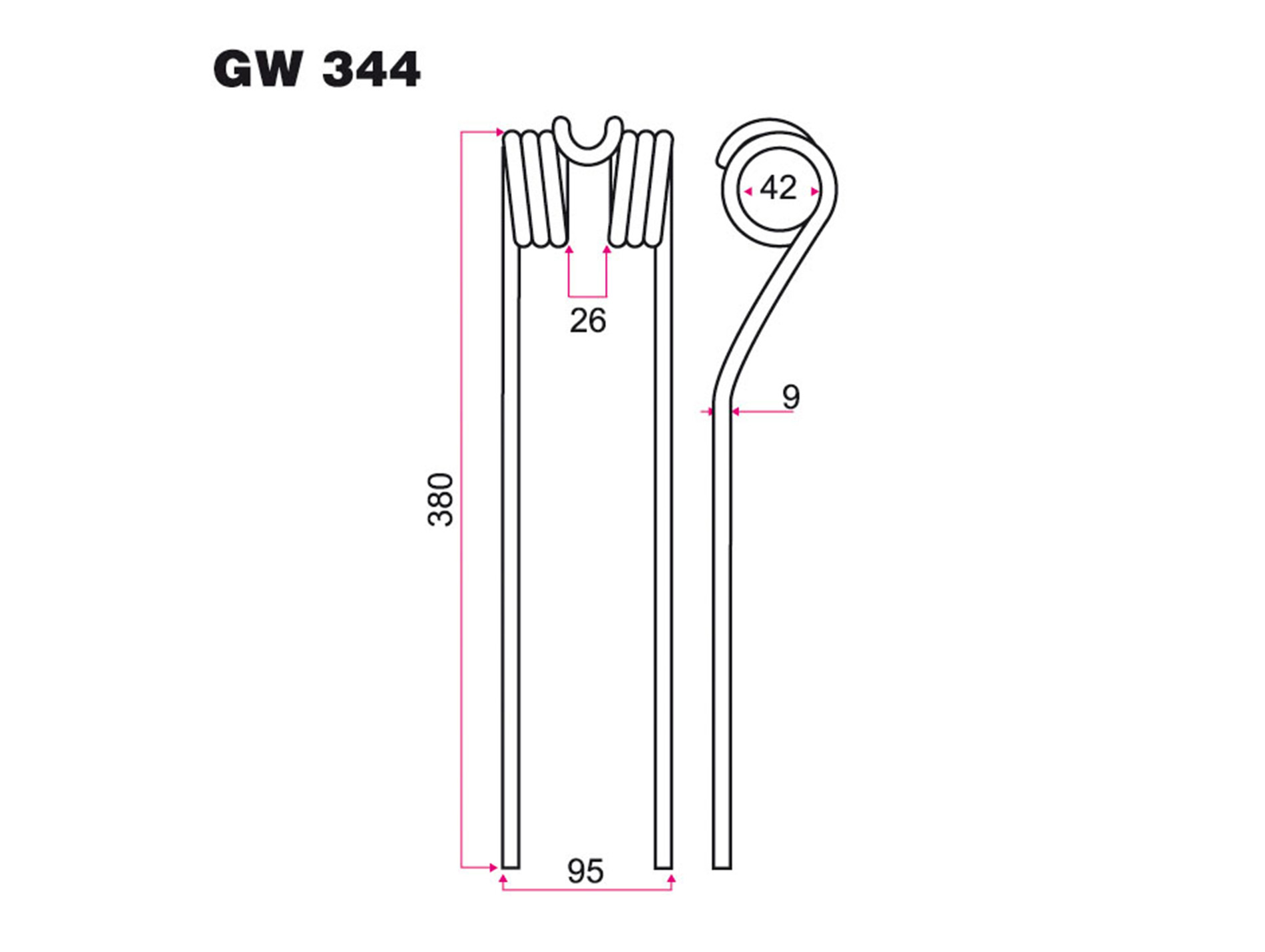 Dent faneur CLAAS GW 344