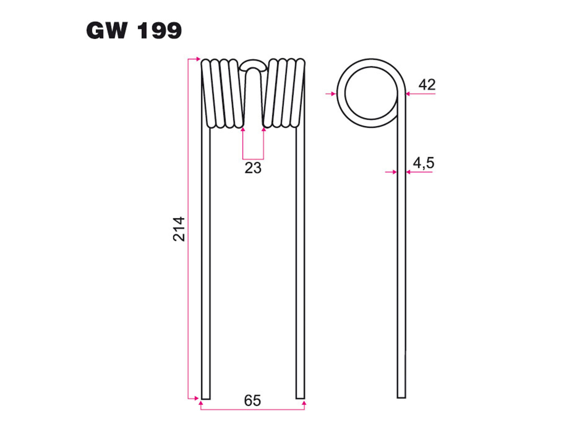 Dent GW 199 pour pick-up JOHN-DEERE