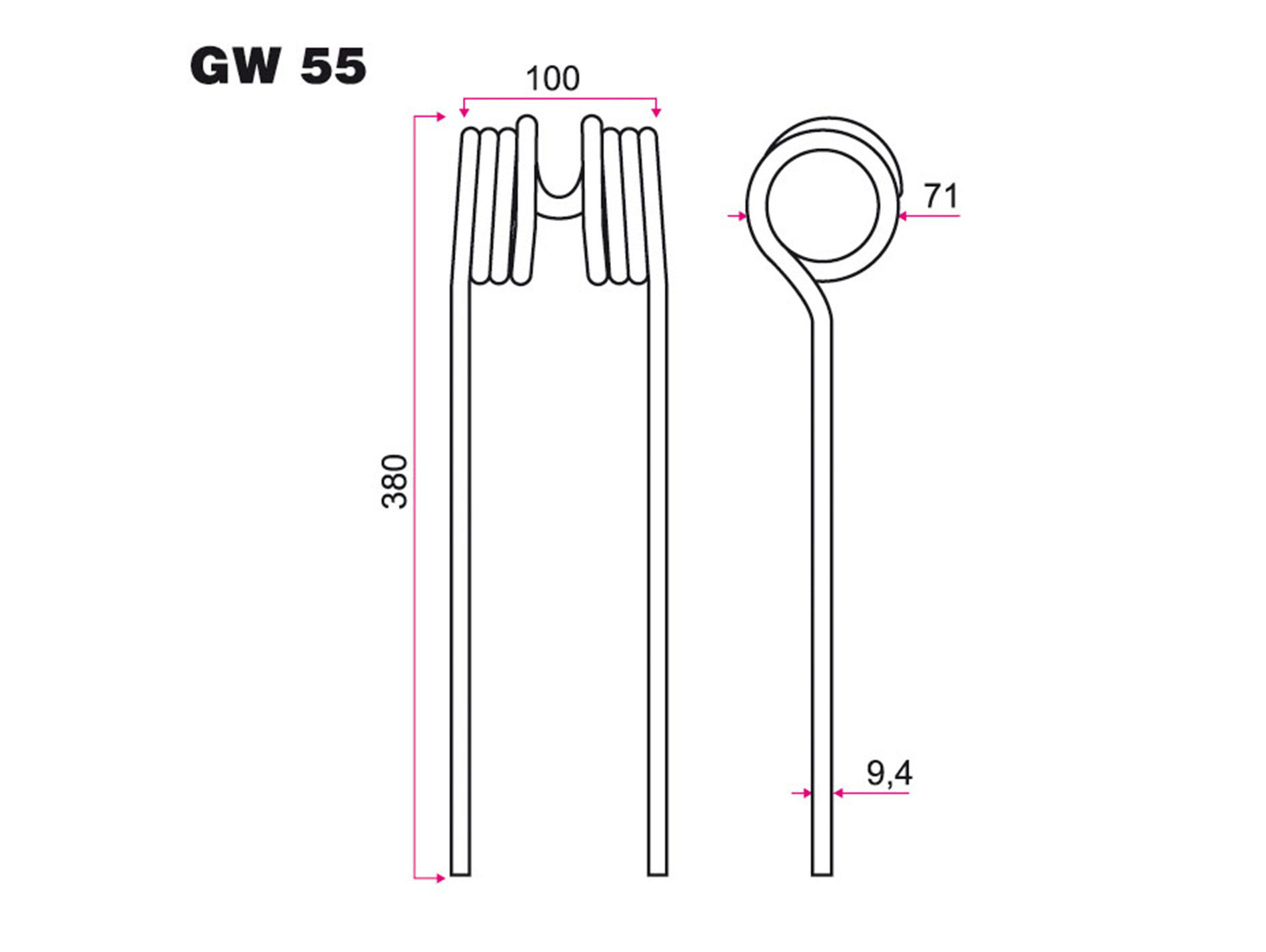 Dent faneur POTTINGER GW 55