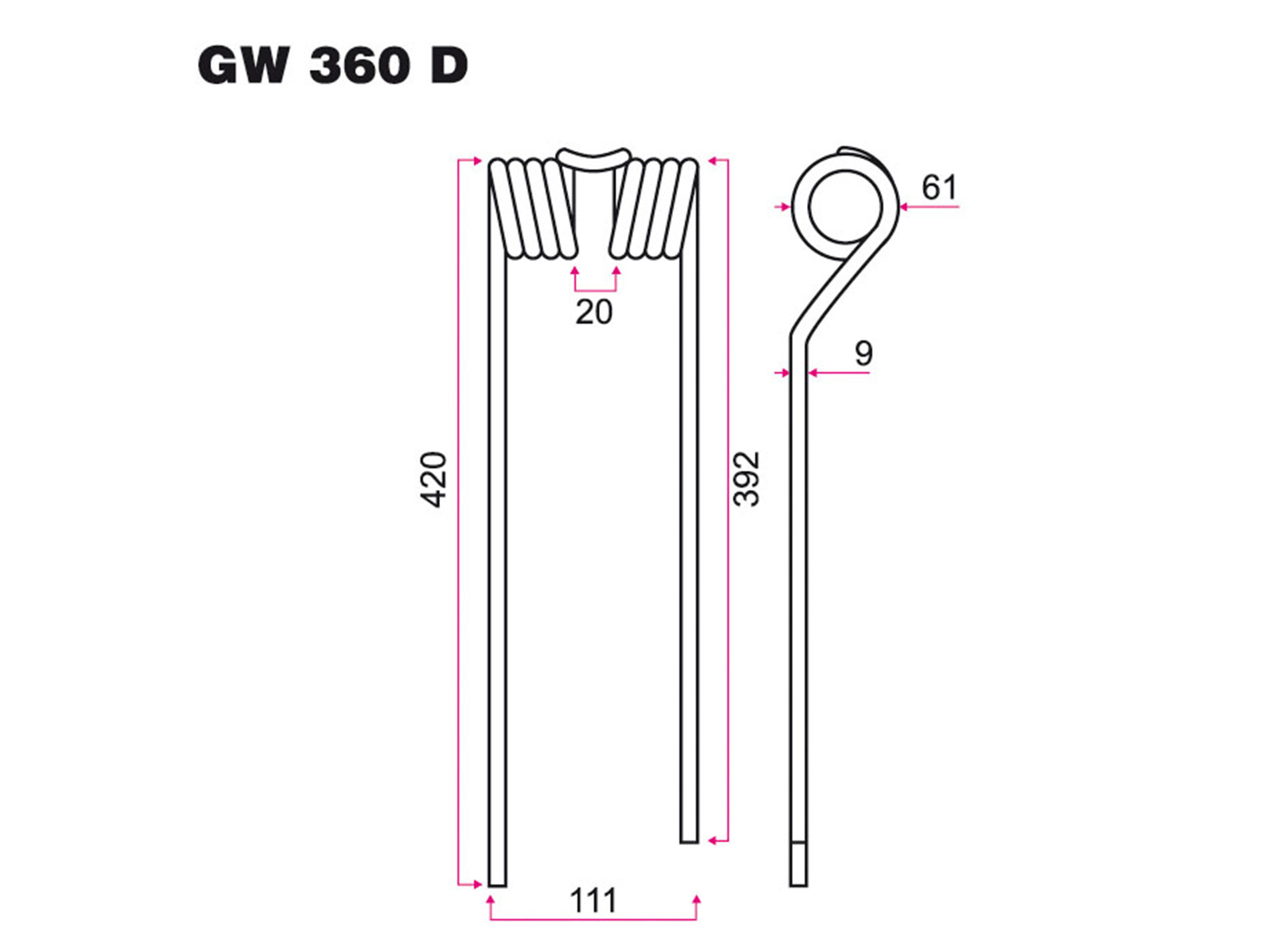 Dent faneur D ZWEEGERS GW 360