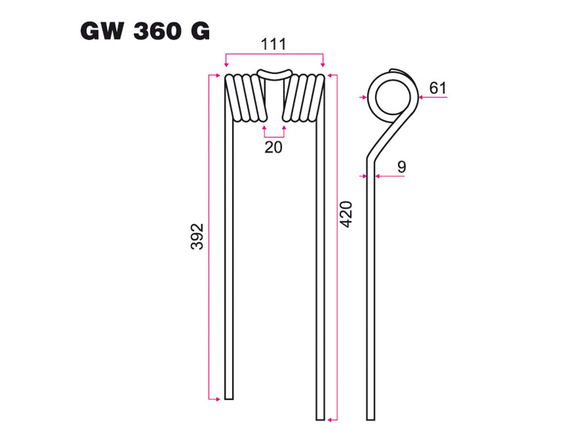 Dent faneur G ZWEEGERS GW 360
