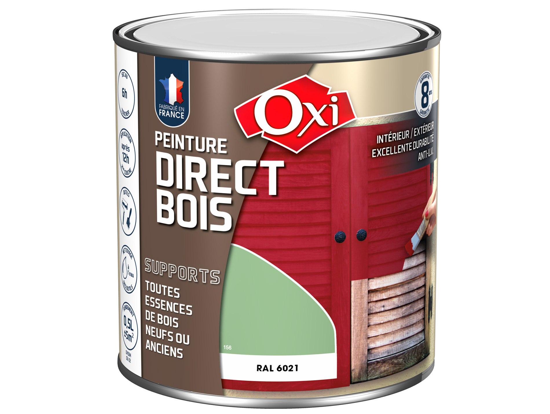 Peinture bois exterieur OXYTOL Vert olivier 500ml
