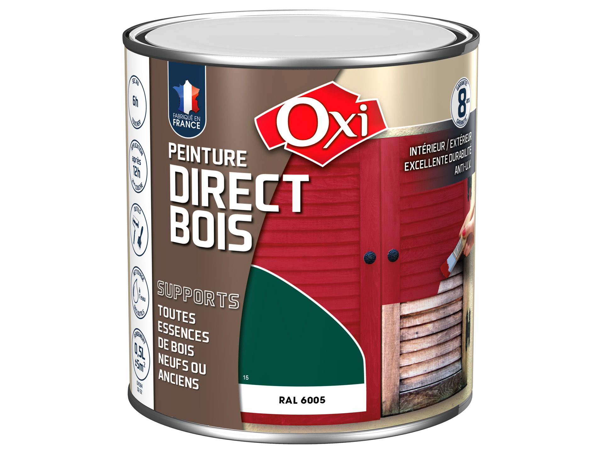 Peinture bois exterieur OXYTOL Vert sapin 500ml