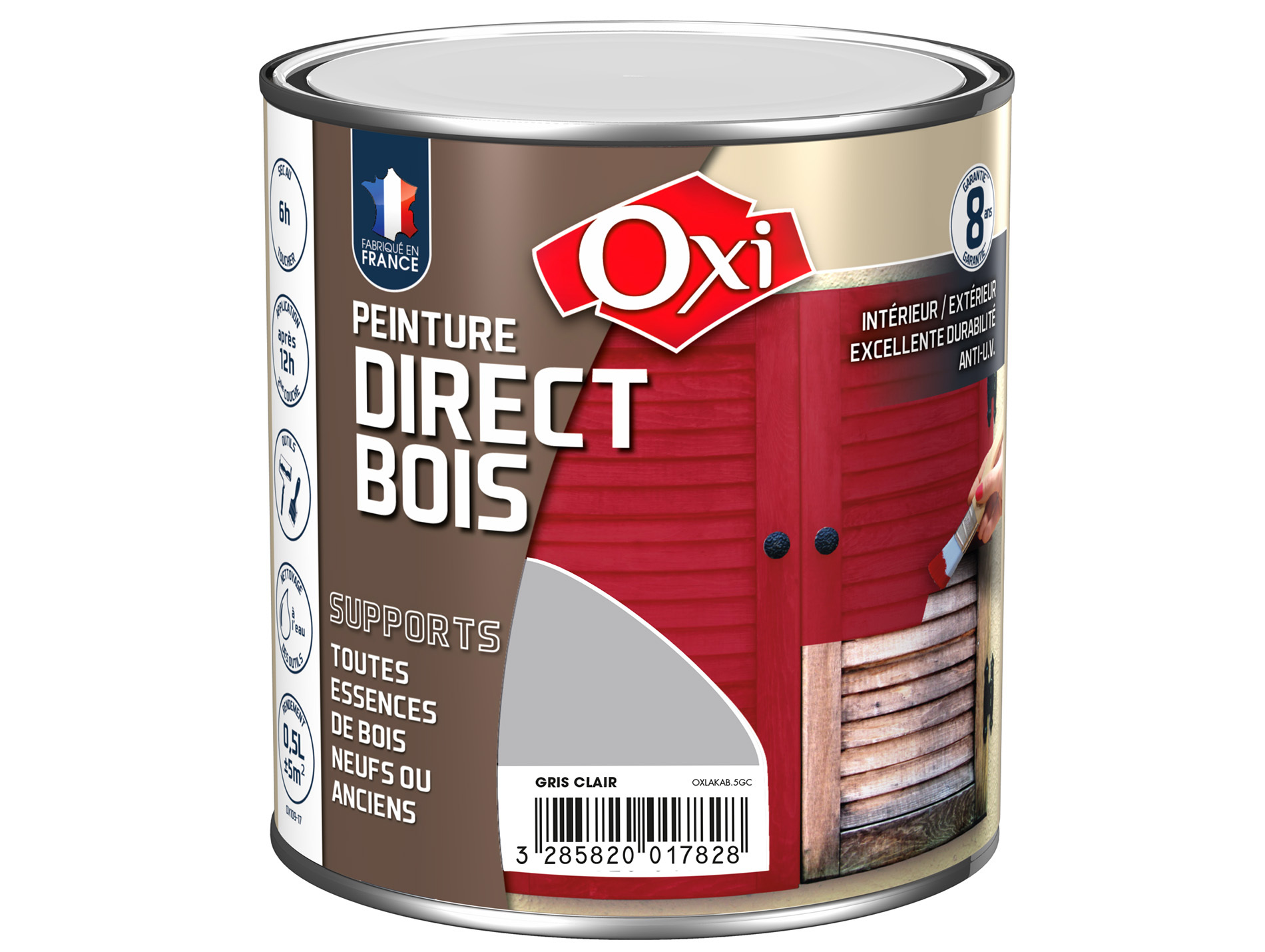 Peinture bois exterieur OXYTOL Gris clair 500ml