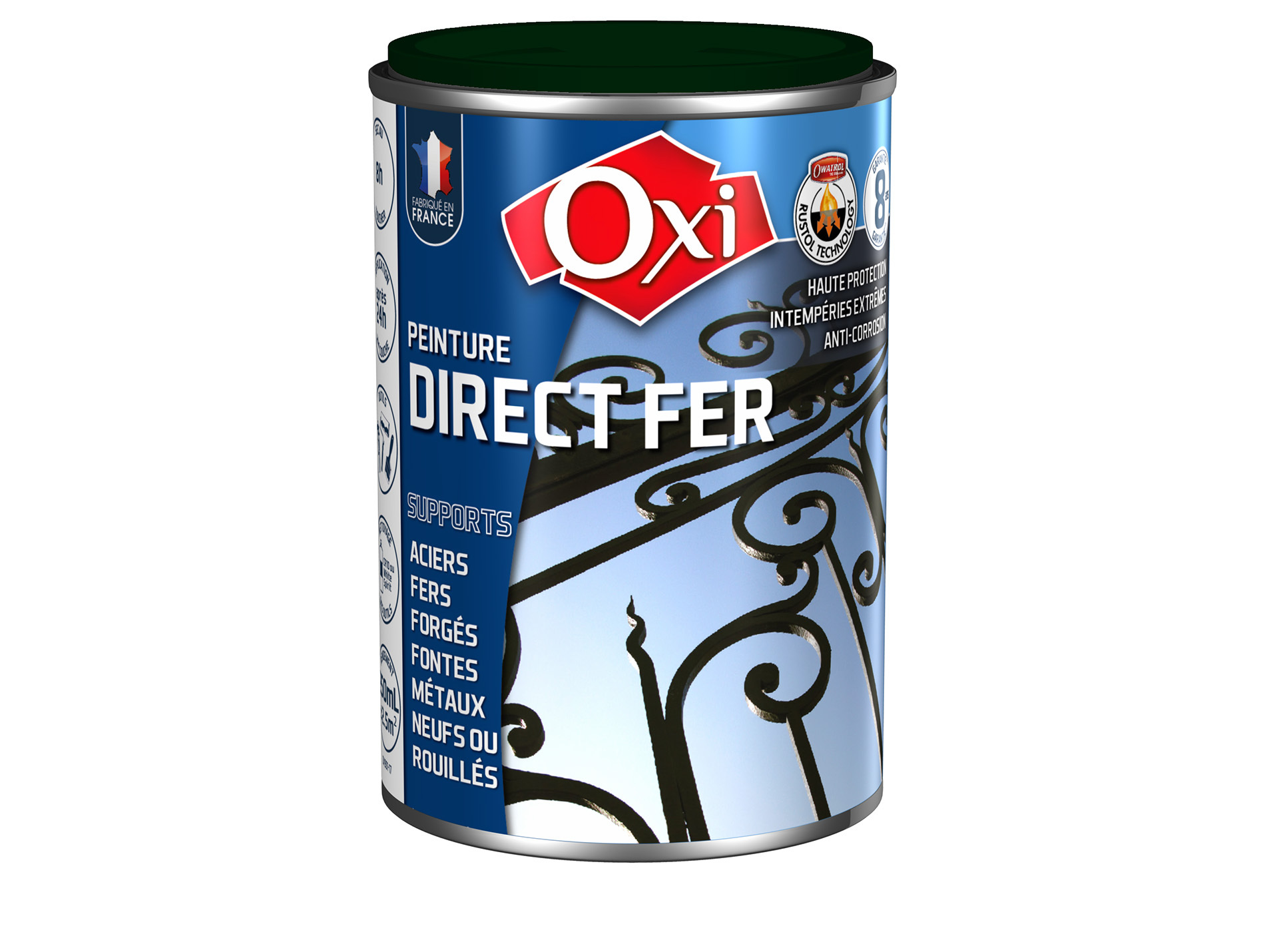 Peinture antirouille lisse OXYTOL Direct Fer vert sapin 250ml