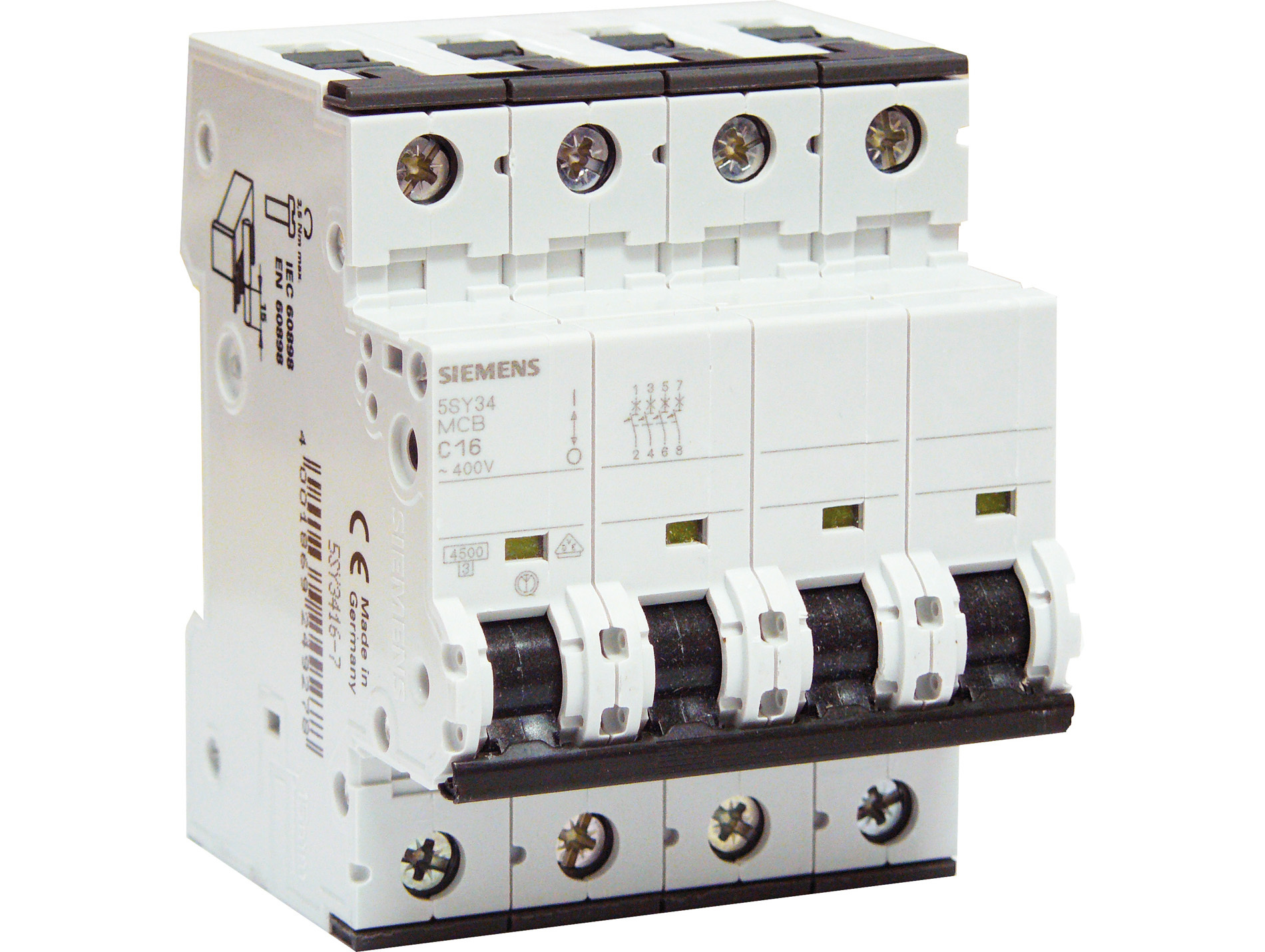 Disjoncteur tétrapolaire 16A SIEMENS