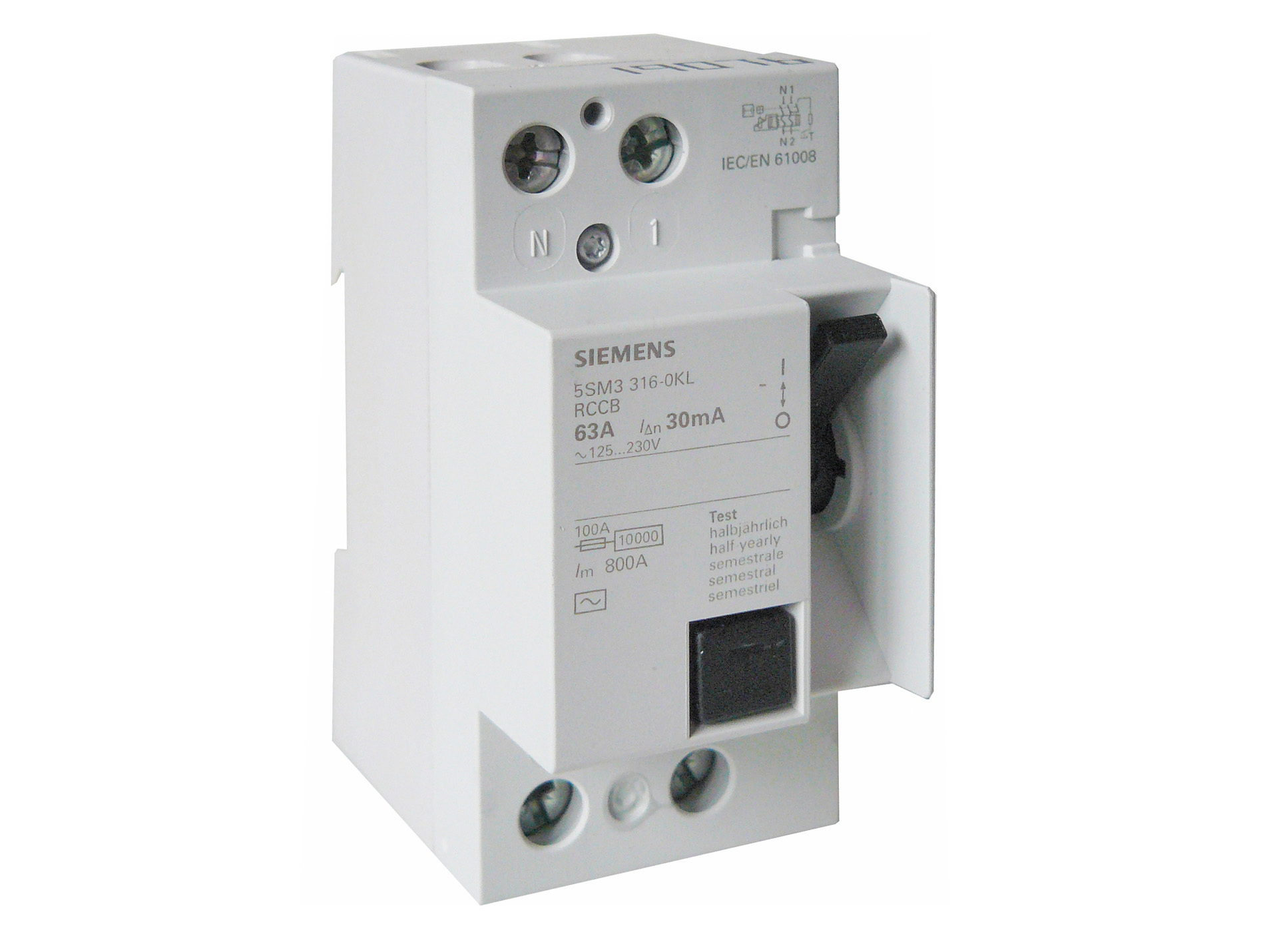 Interrupteur différentiel Type AC 63A 30mA SIEMENS