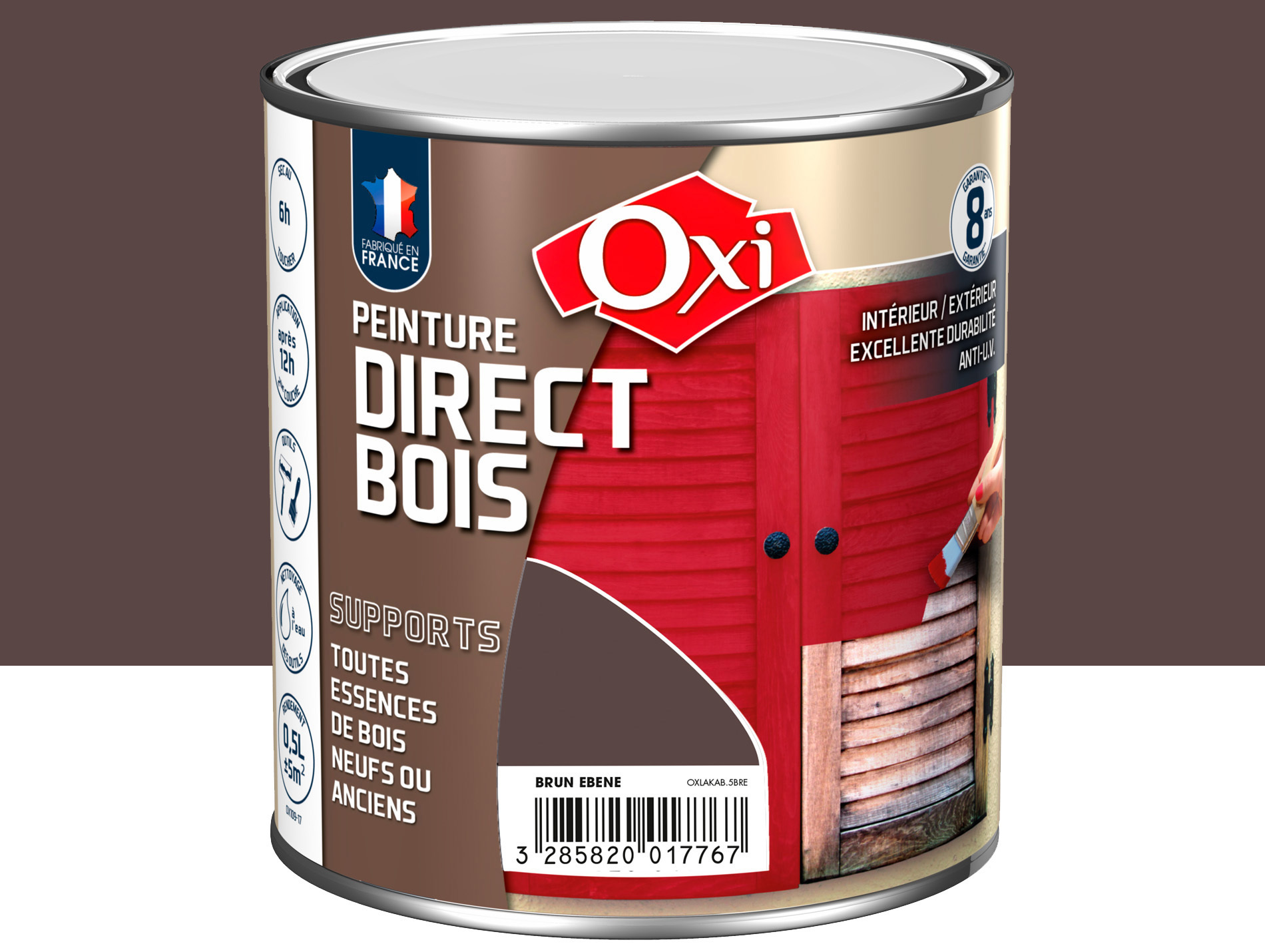 Peinture bois exterieur OXYTOL Brun ébène 500ml