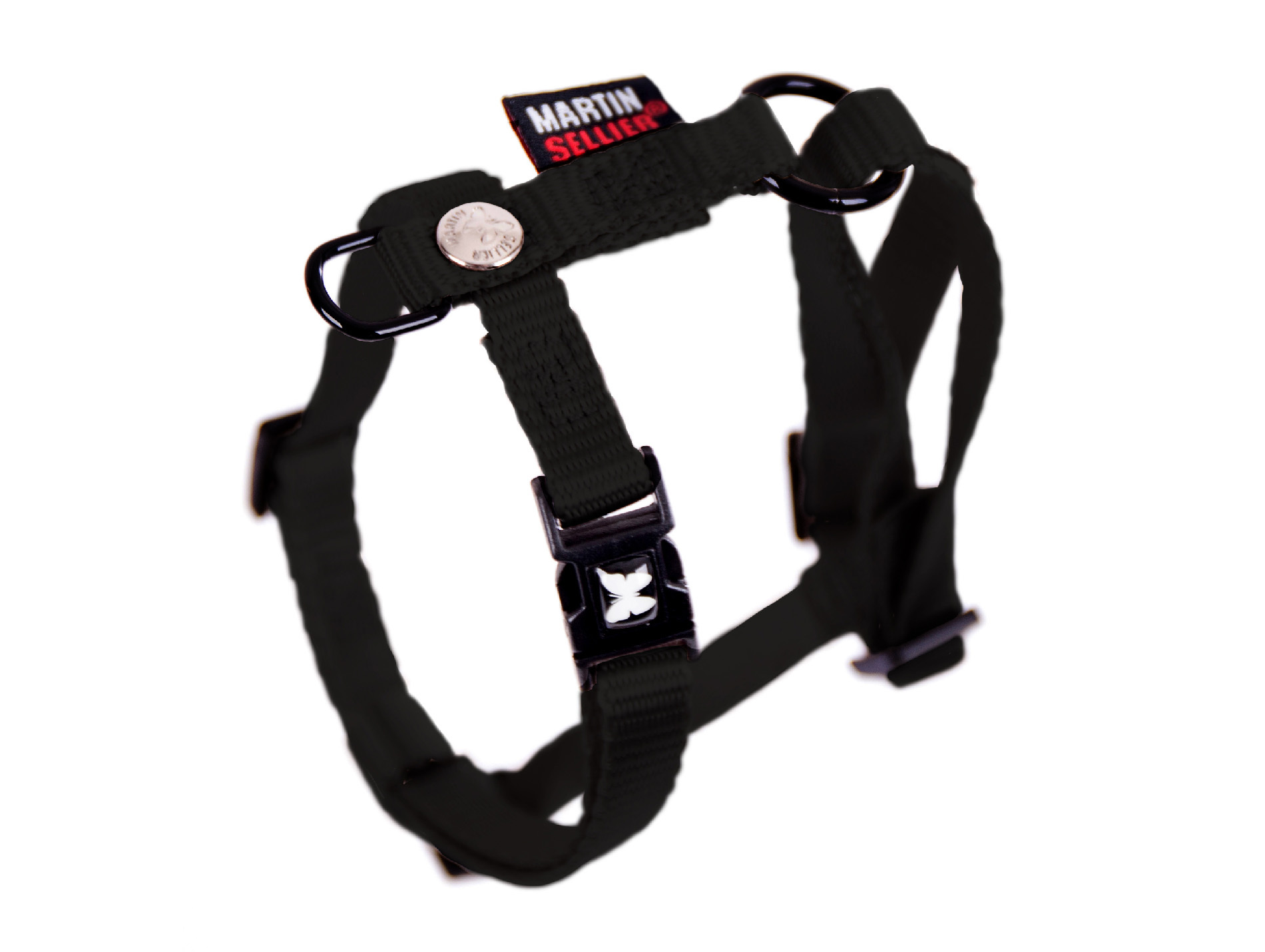 Harnais en nylon réglable MARTIN SELLIER l.10mm L.35cm noir