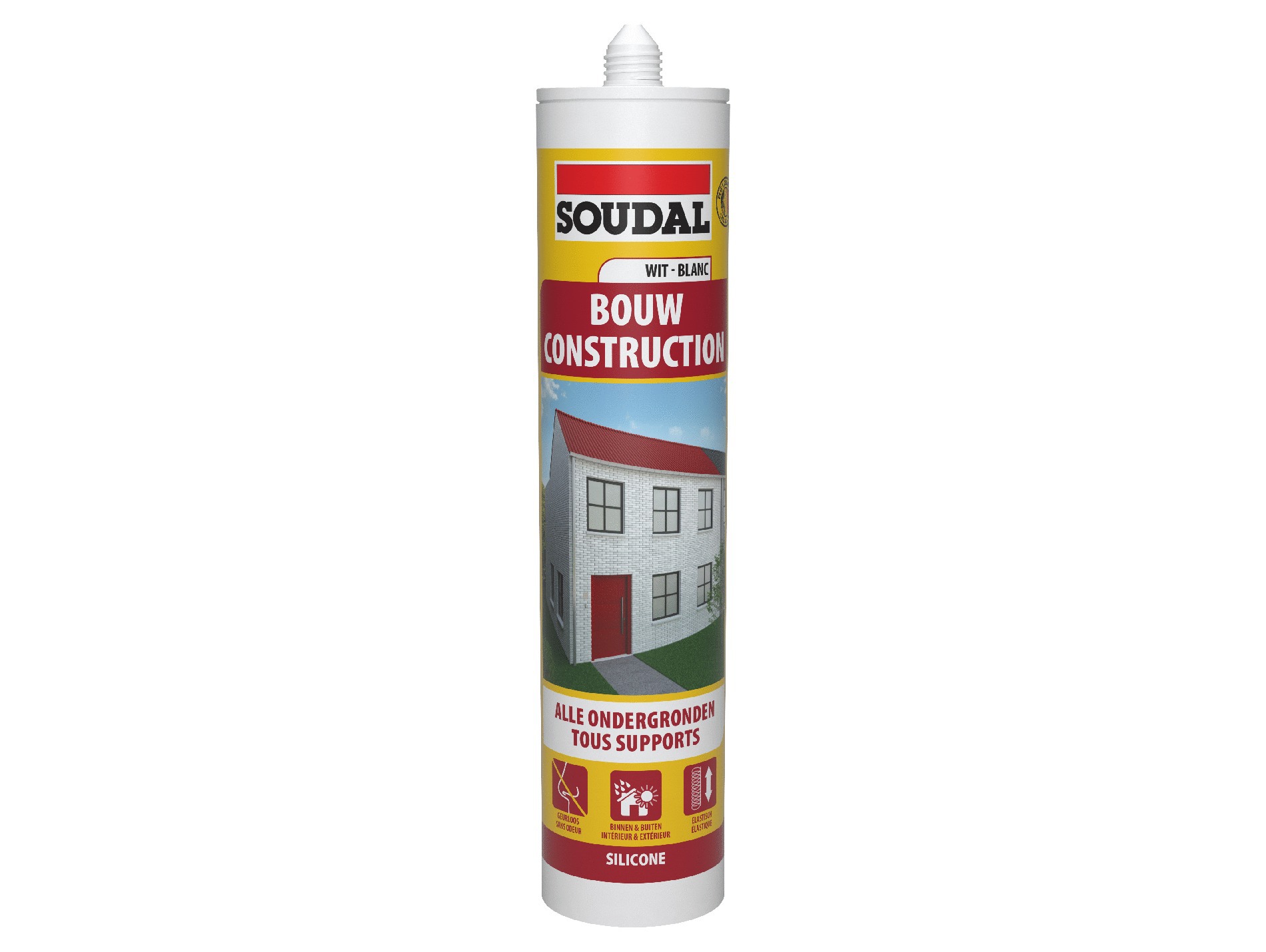 Joint mastic silicone blanc construction neutre SOUDAL 290ml