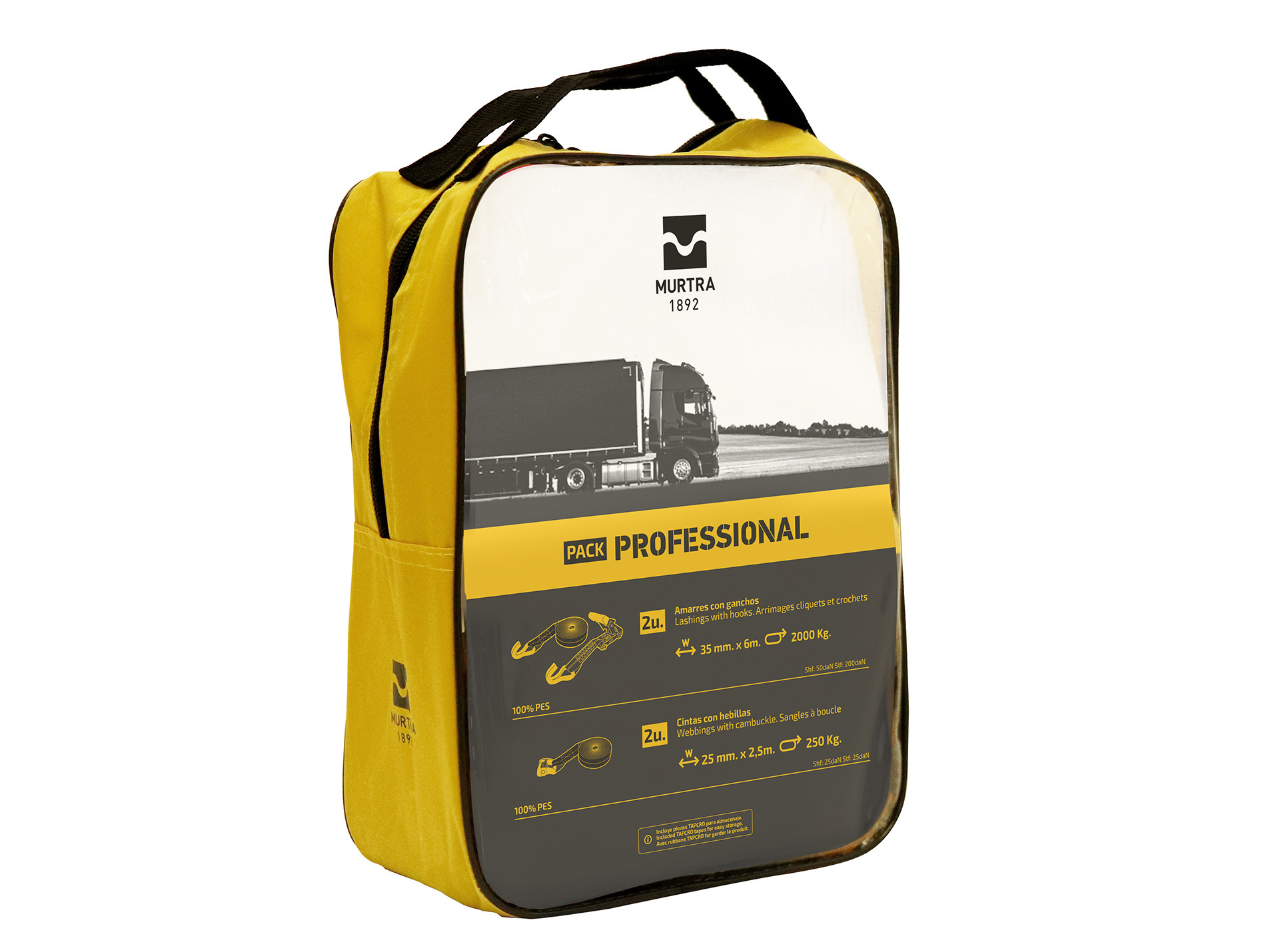 Pack arrimage professionnel spécial chantier 4 sangles