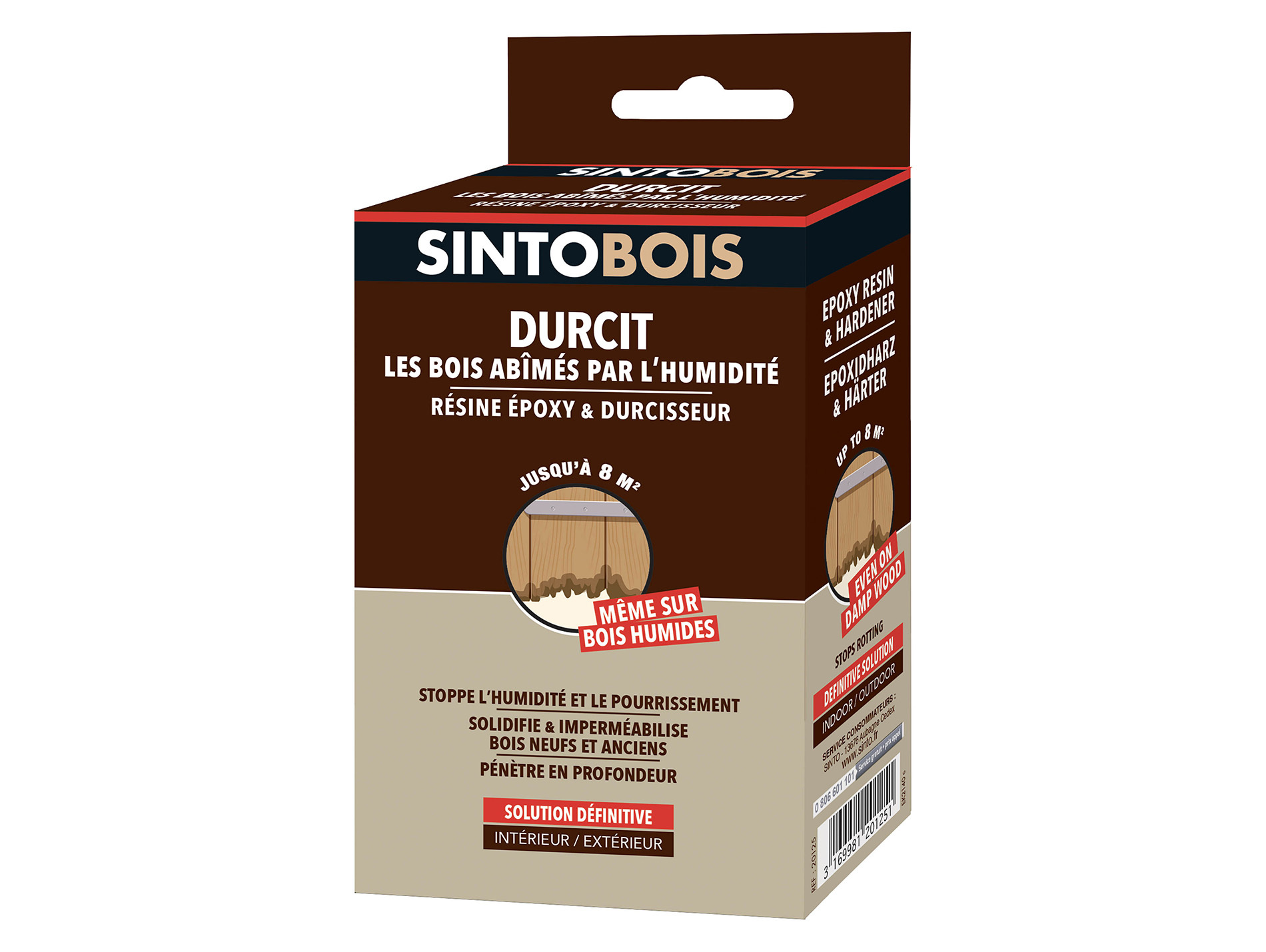 Durcisseur SINTOBOIS pour bois abîmés par l'humidité 250g