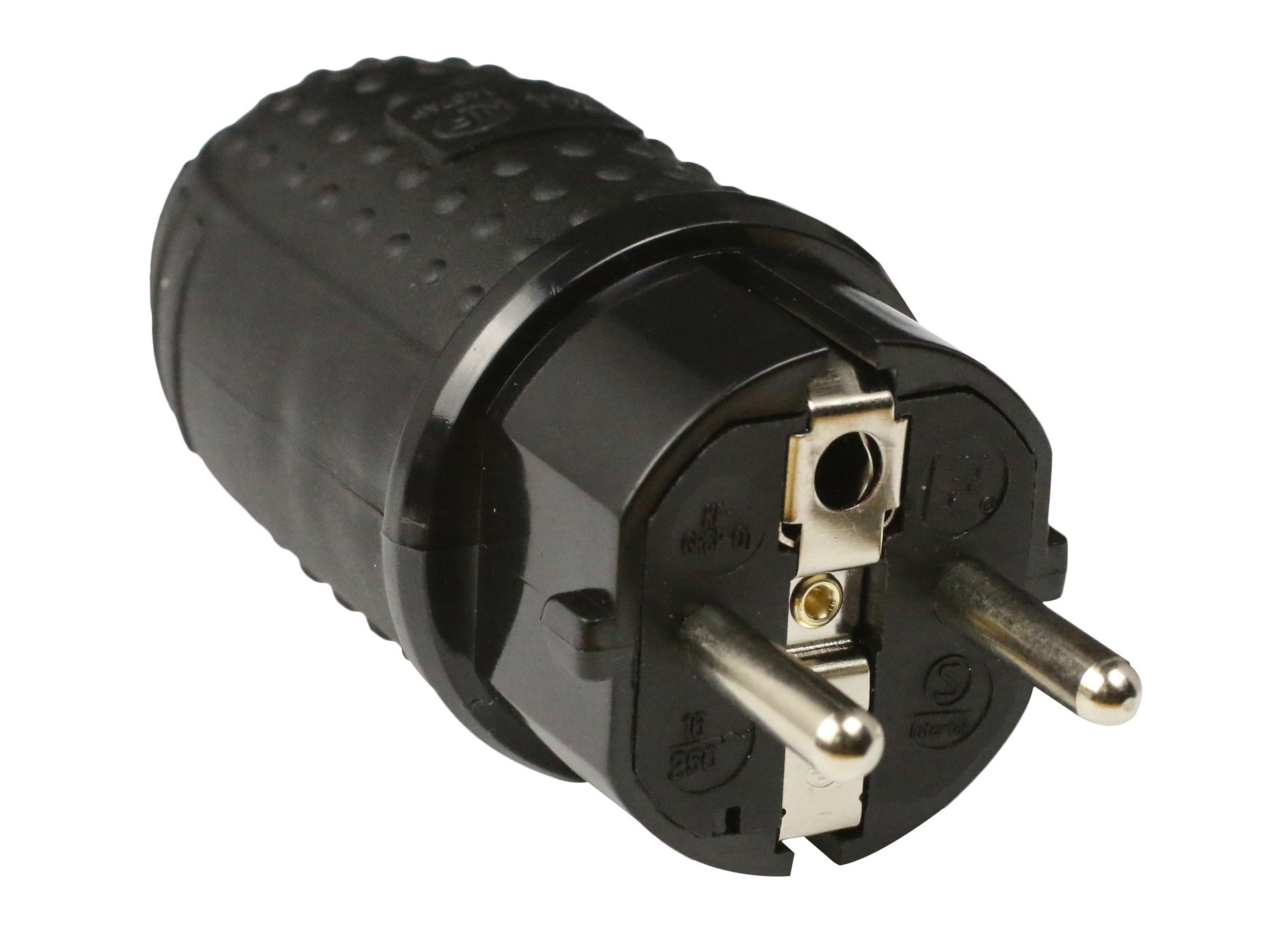 Fiche mâle 16A caoutchouc  IP44