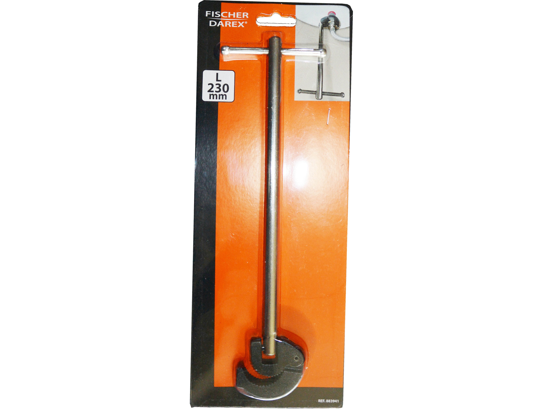 Clé lavabo FISCHER DAREX 230mm écrous plats 35mm