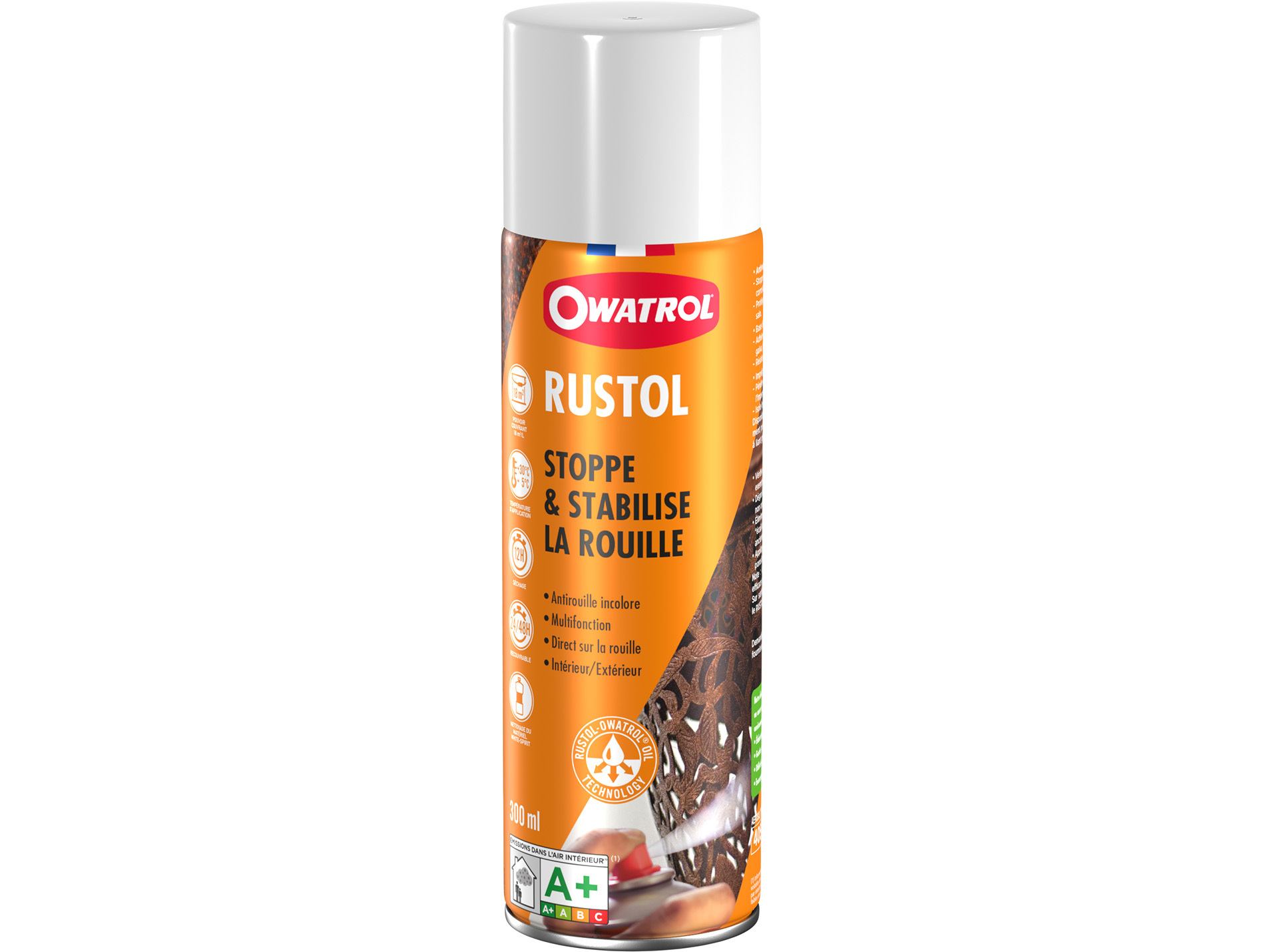 Protection antirouille OWATROL Rustol incolore aérosol 300ml