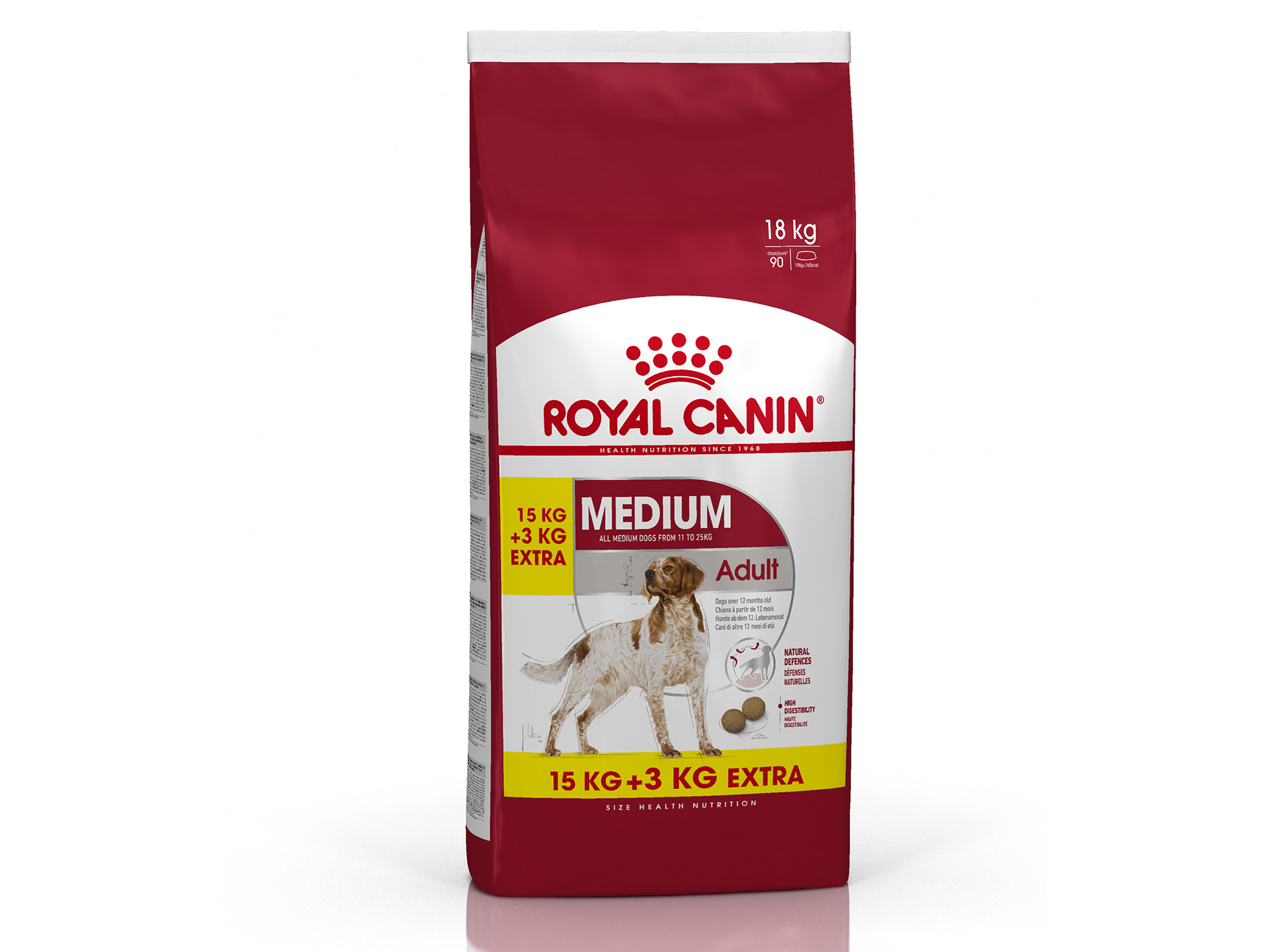 Croquettes chien Medium Adult 15kg + 3kg gratuits ROYAL CANIN