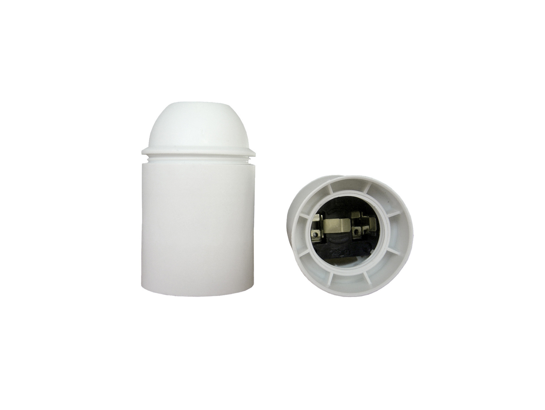 Douille E27 thermoplastique lisse blanc