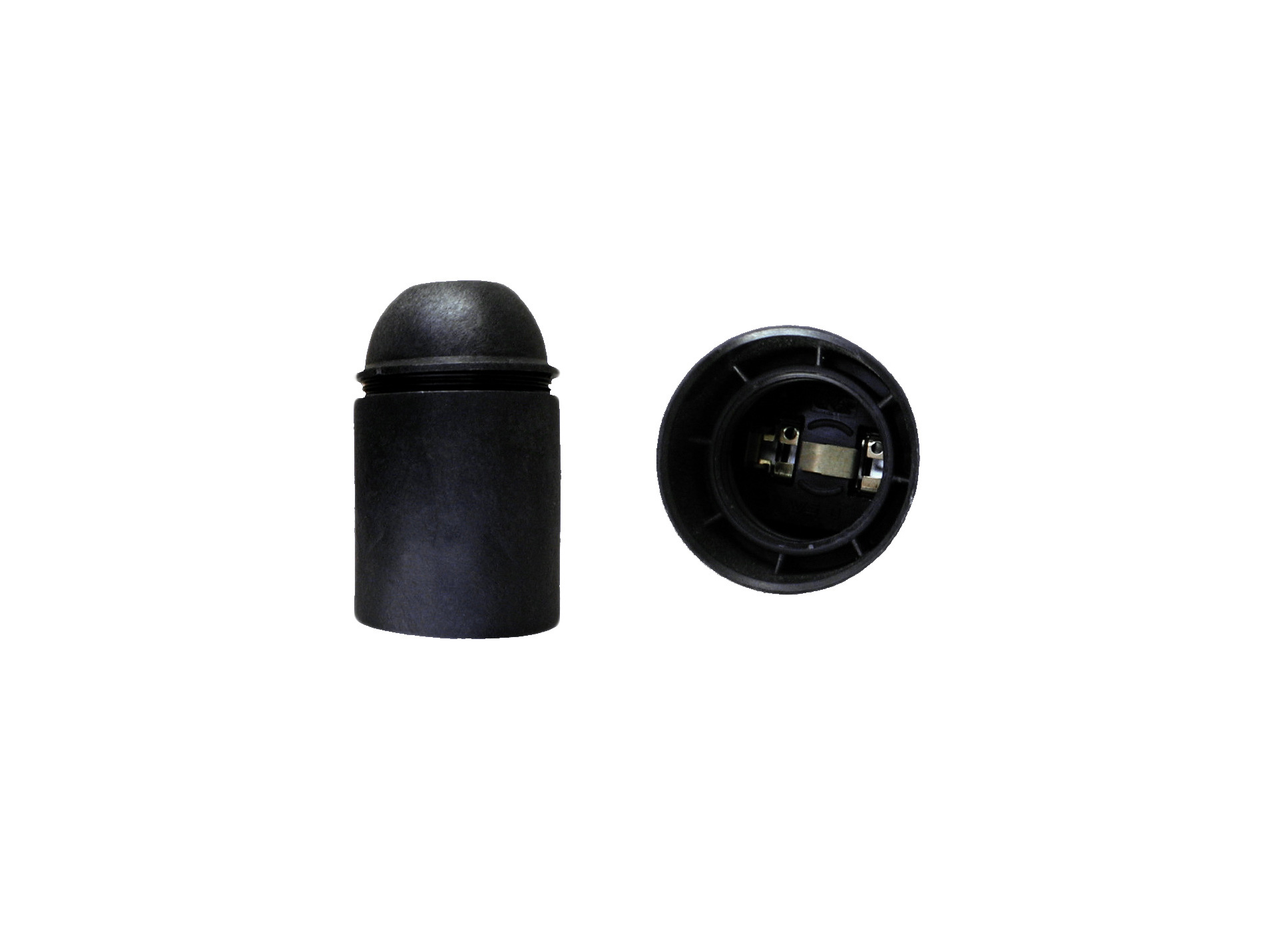 Douille E27 thermoplastique lisse noire