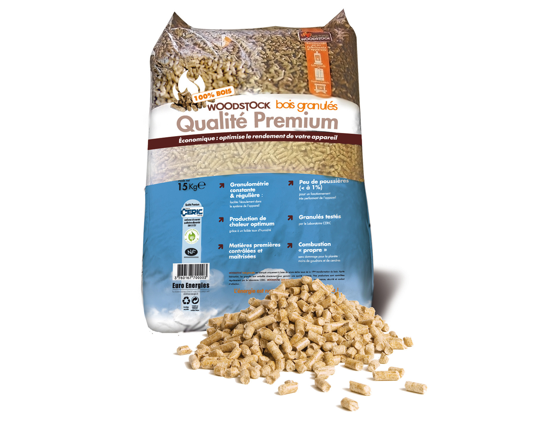 Granulés de bois 15 kg