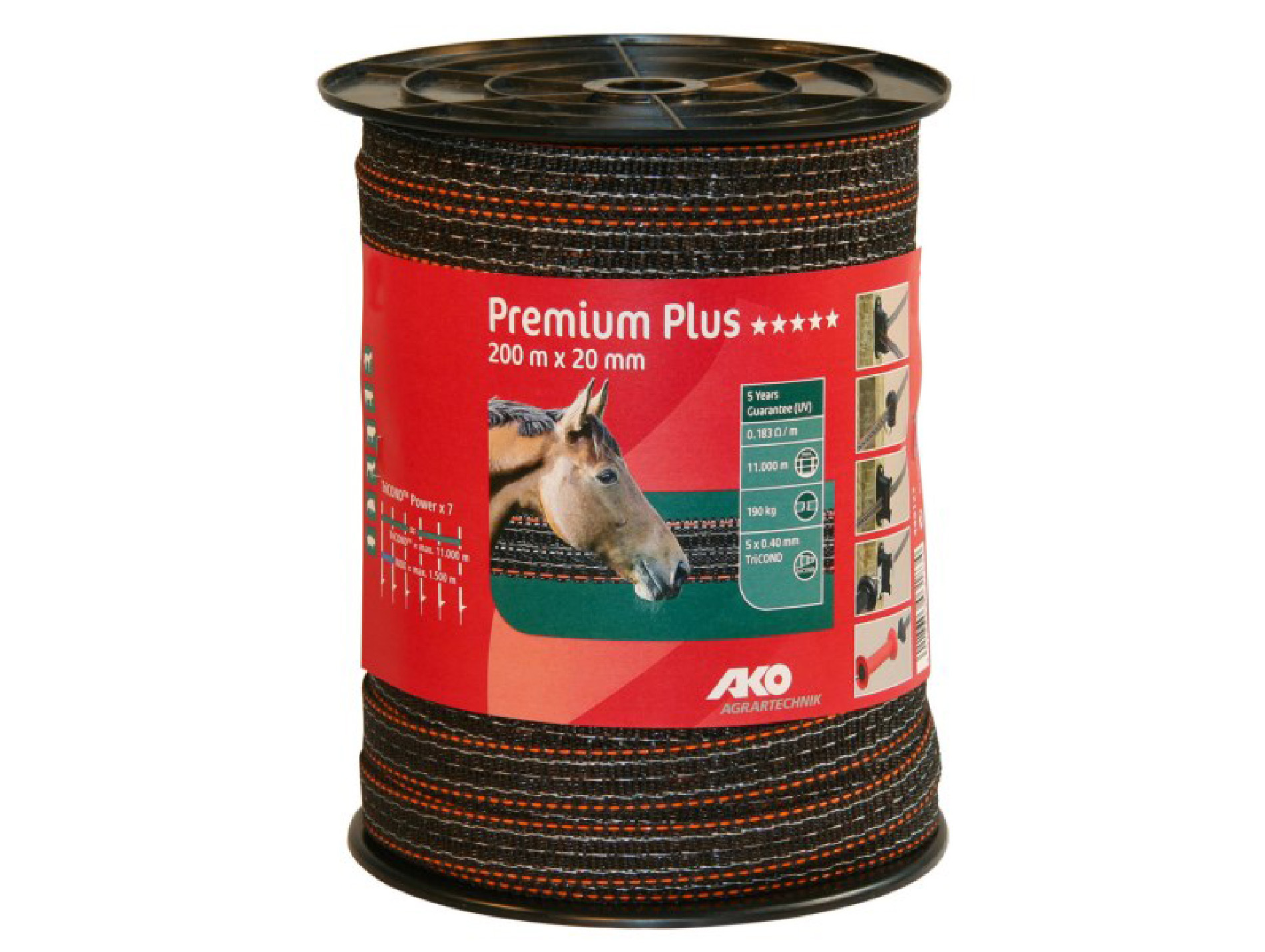 Ruban TopLine KERBL l.20mm x L.200m 10xØ0,4mm marron