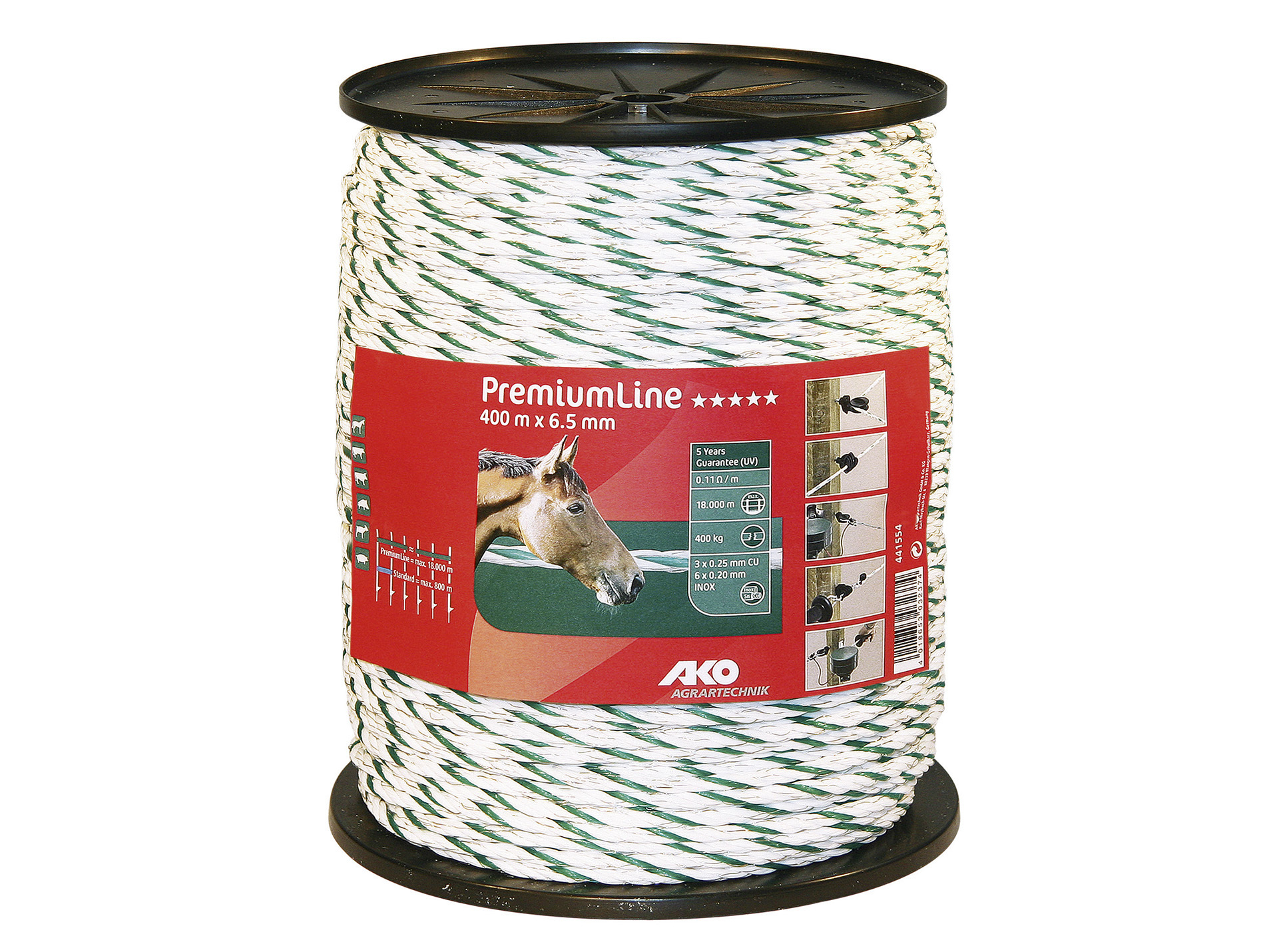 Cordelette KERBL 6 conducteurs Ø6,5mm x 400m