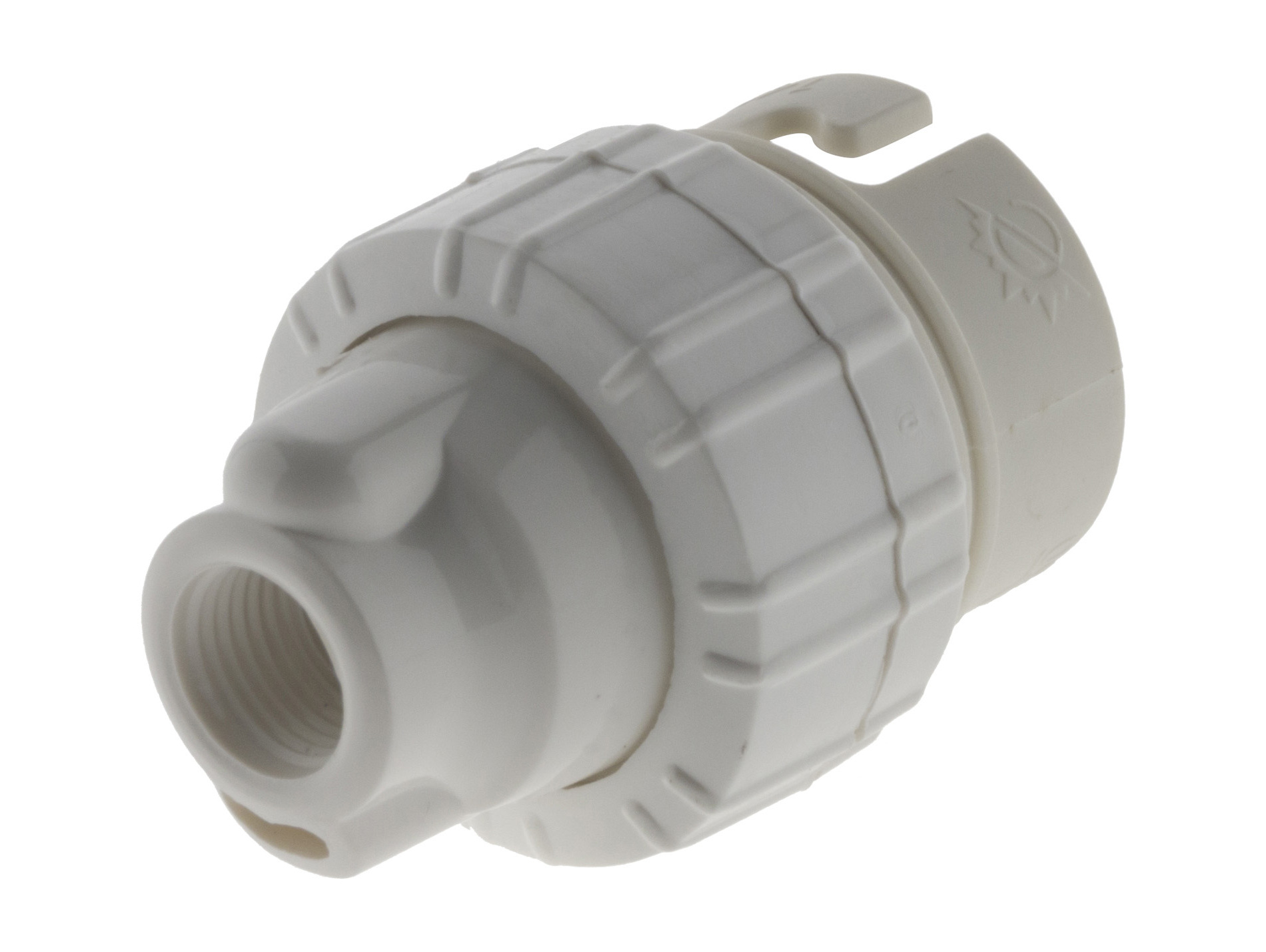 Douille B22 nylon simple bague blanc