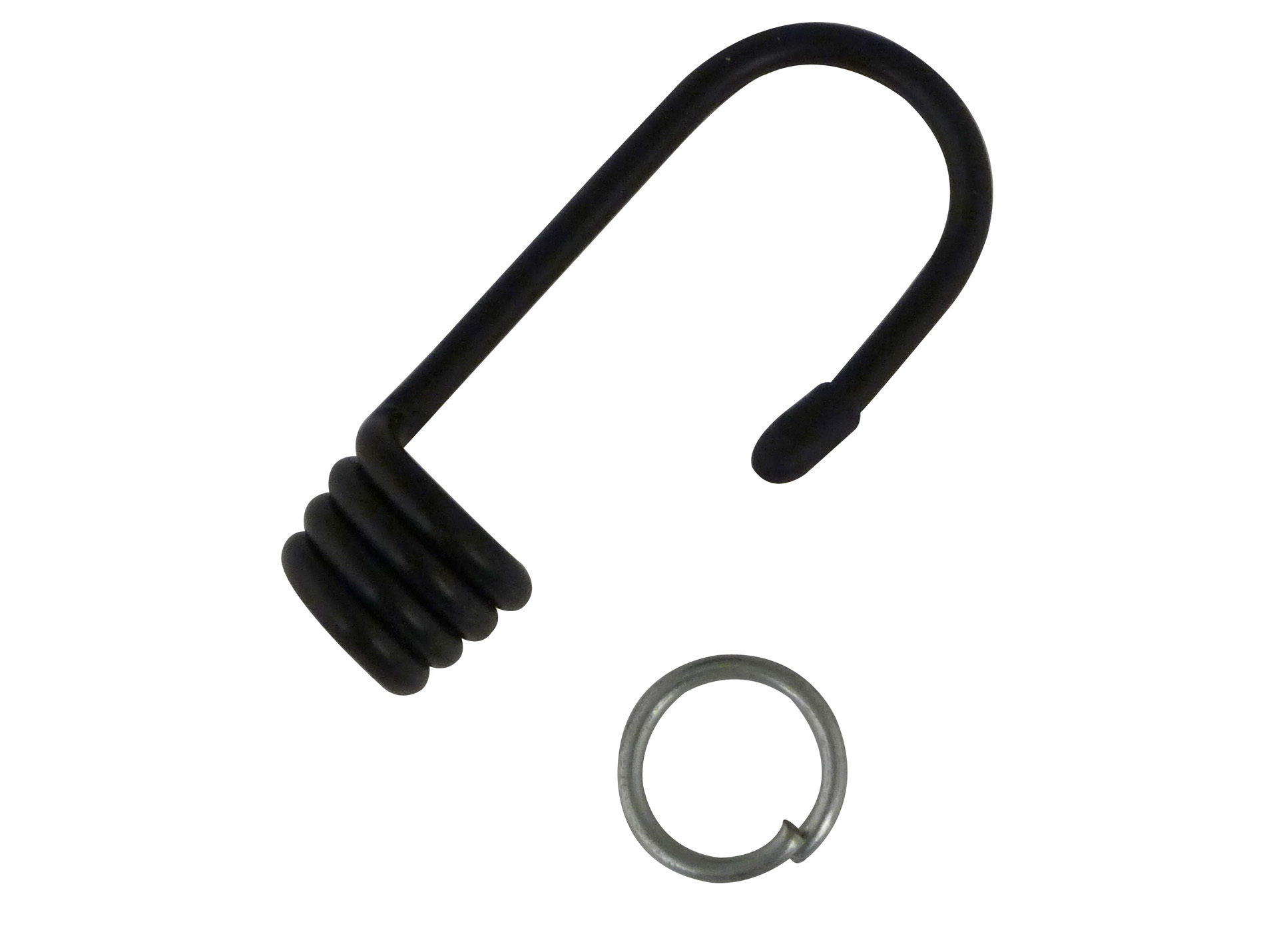 Crochet acier plastifié avec clips ø10mm x2