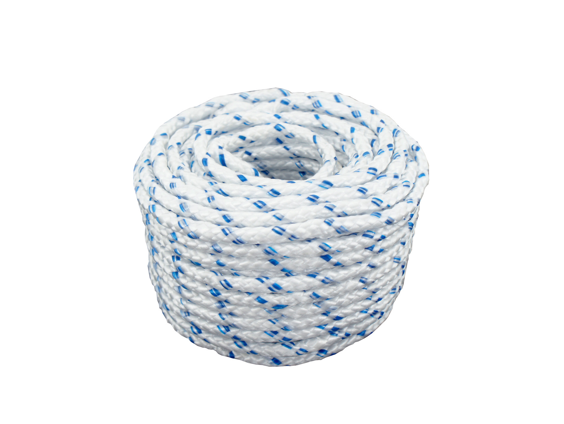 Drisse polyester ø6mm 20m blanc fil bleu