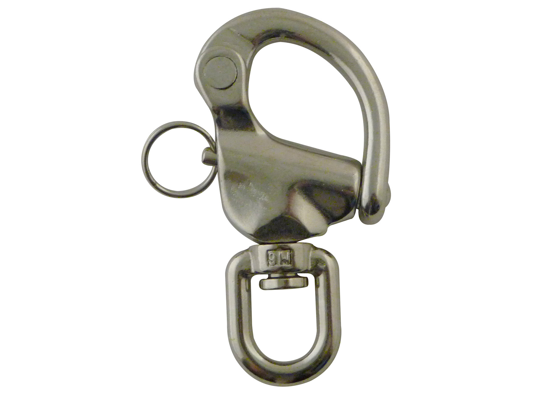 Mousqueton pour drisse à émerillon inox AISI 316 L.70mm