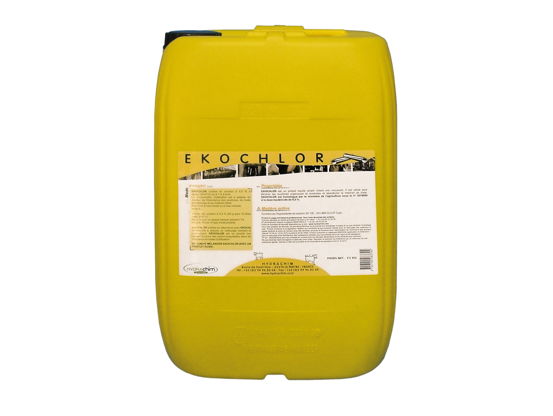 Nettoyant désinfectant HYDRACHIM non moussant ekochlor 25kg