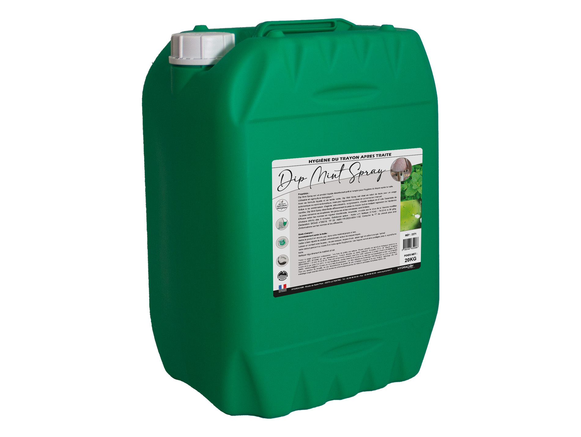 Hygiène mamelle HYDRACHIM Dip Mint 20kg
