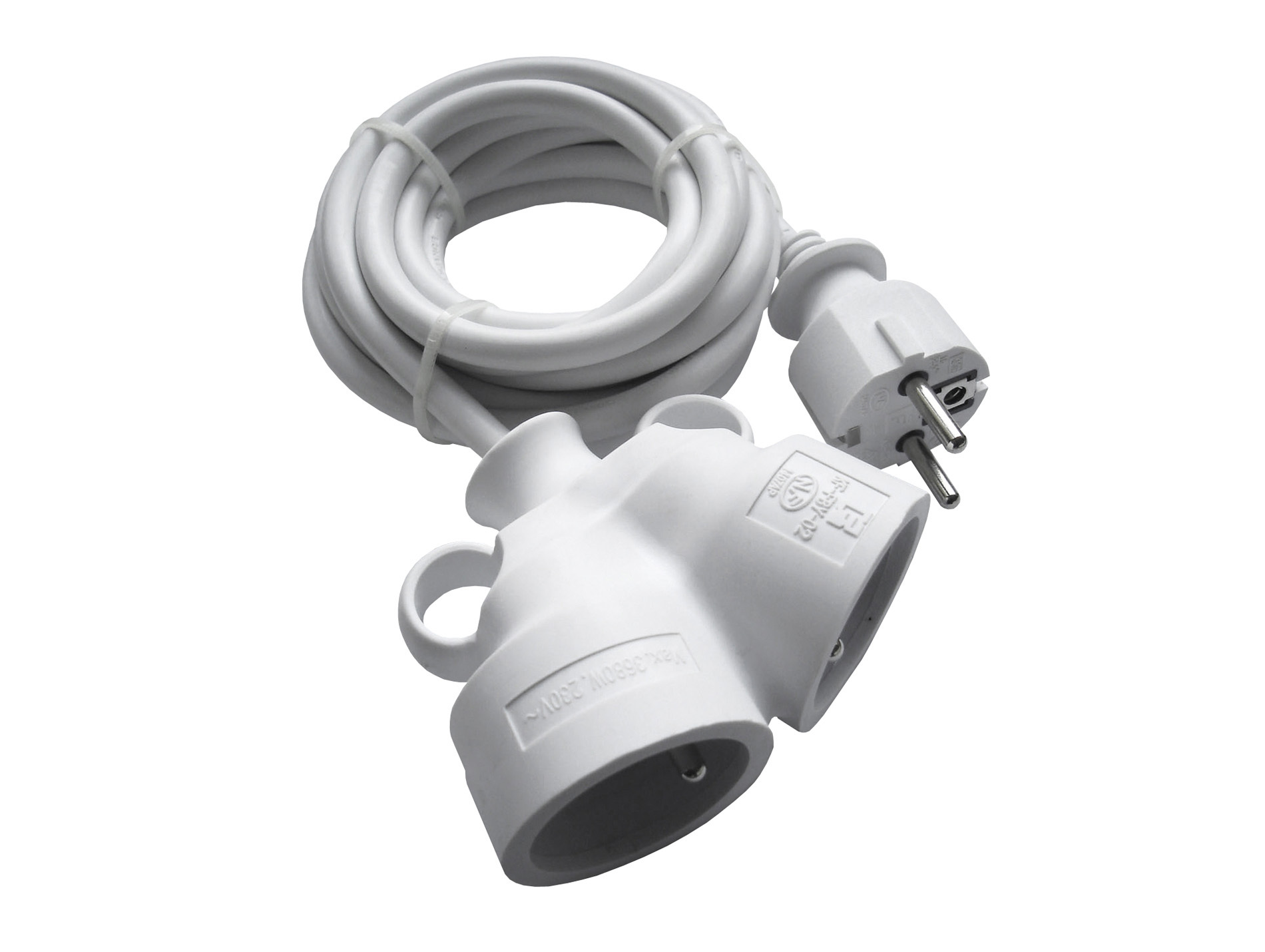 Prolongateur bi-tête 3G1.5mm 3m blanc