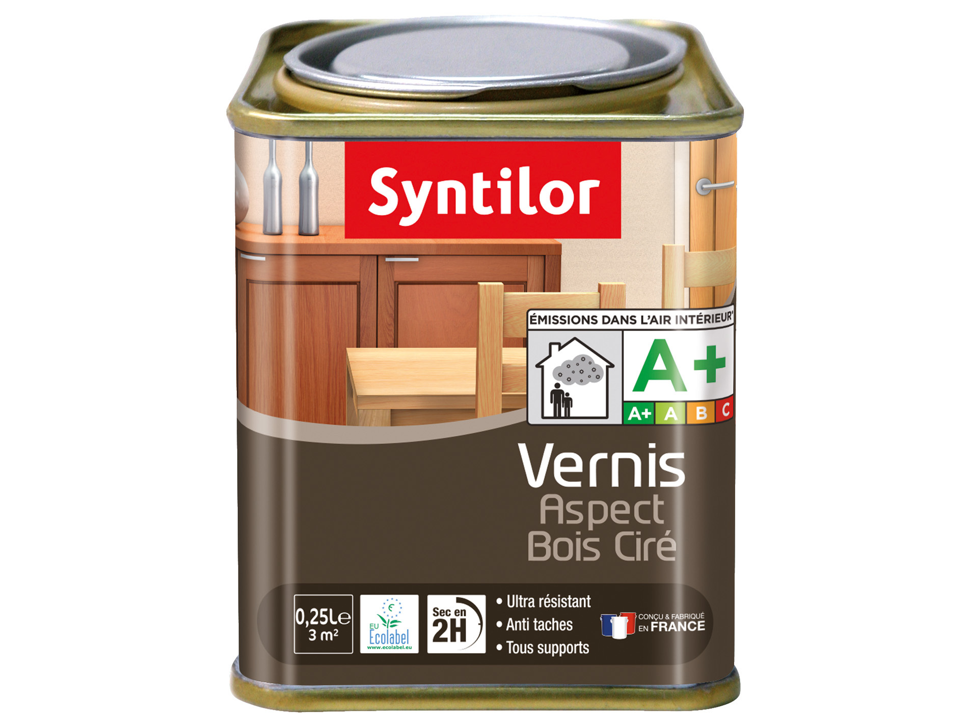 Vernis aspect bois ciré Wenge 250ml SYNTILOR