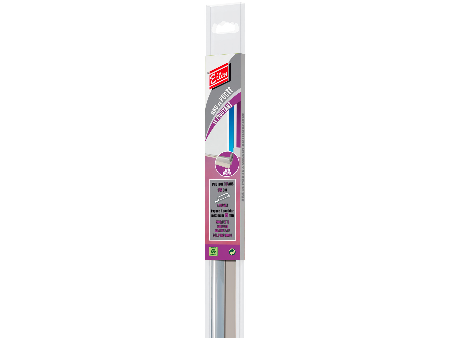 Bas de porte pivotant 93cm alu