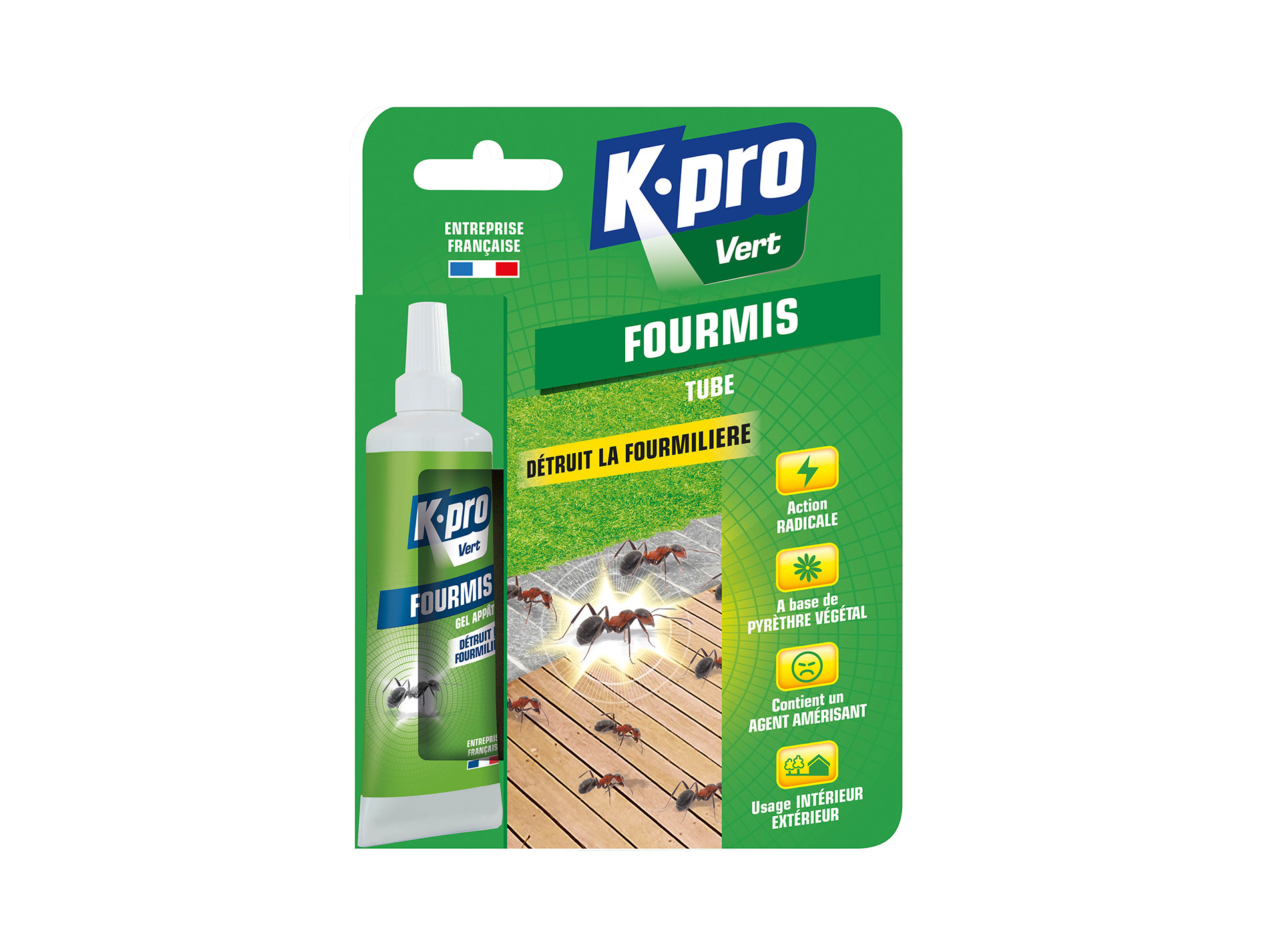 Tube gel anti fourmis 100% naturel 20g KAPO Vert