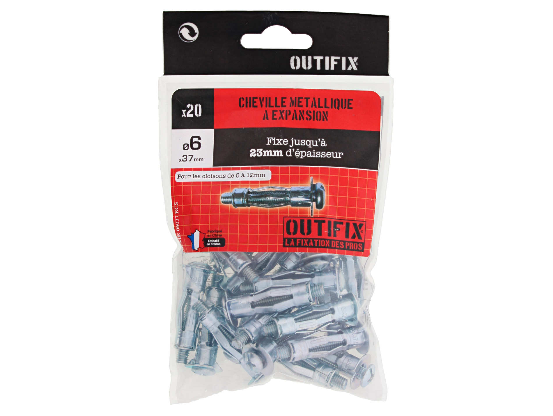 Chevilles à expansion CME Ø6 L37mm x20
