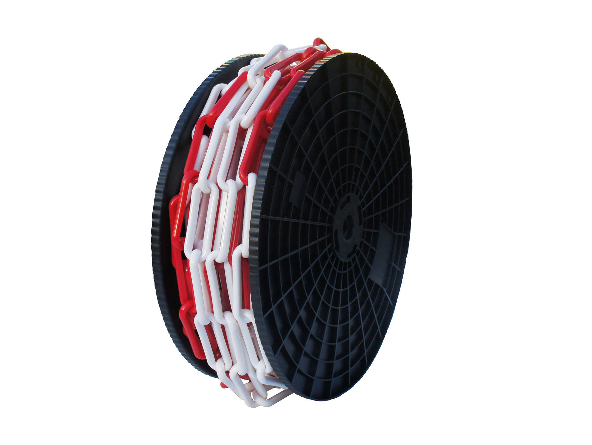 Chaîne acier rouge/blanc Ø6mm - au mètre