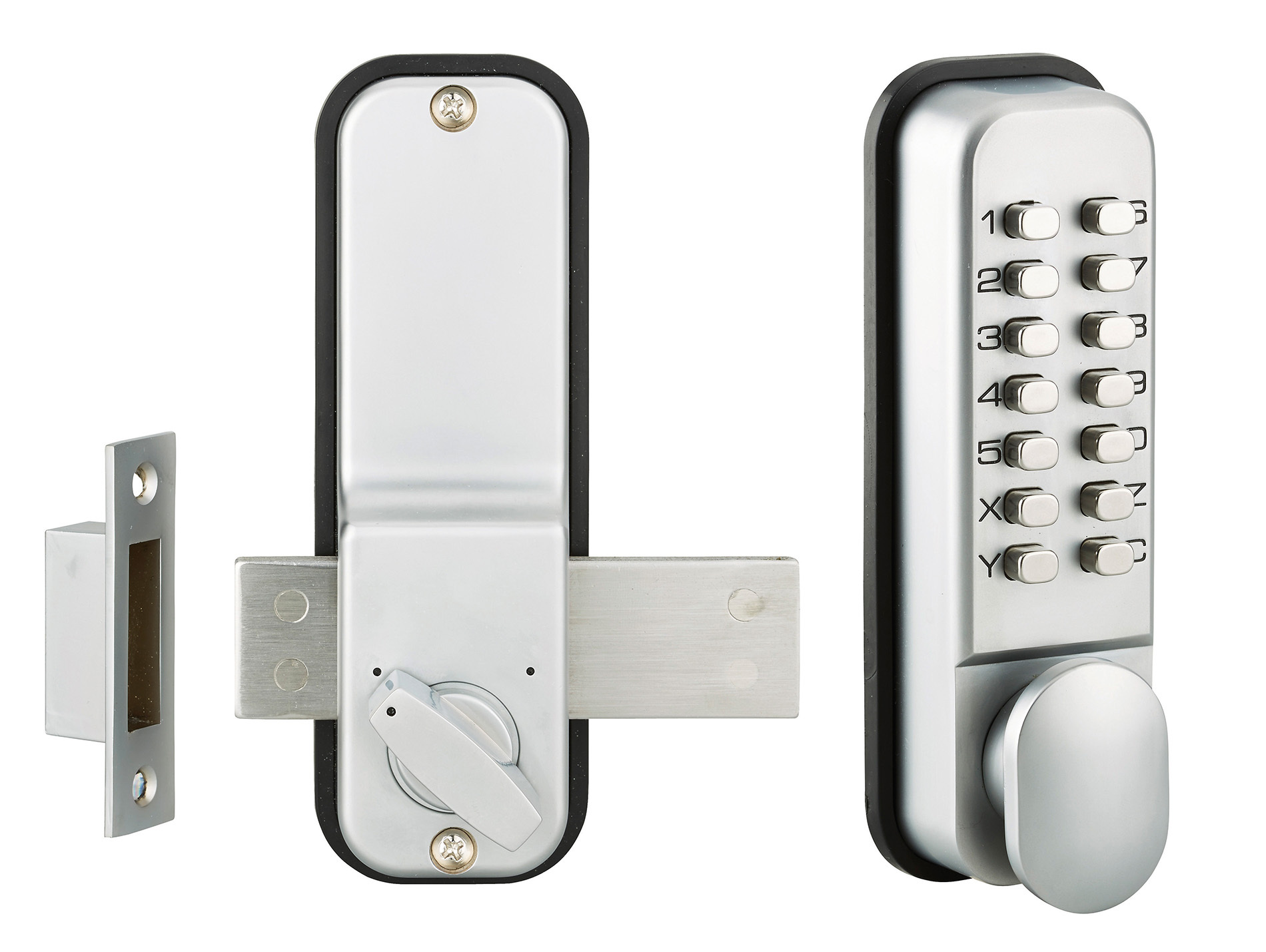 Verrou en applique à combinaison avec pêne dormant