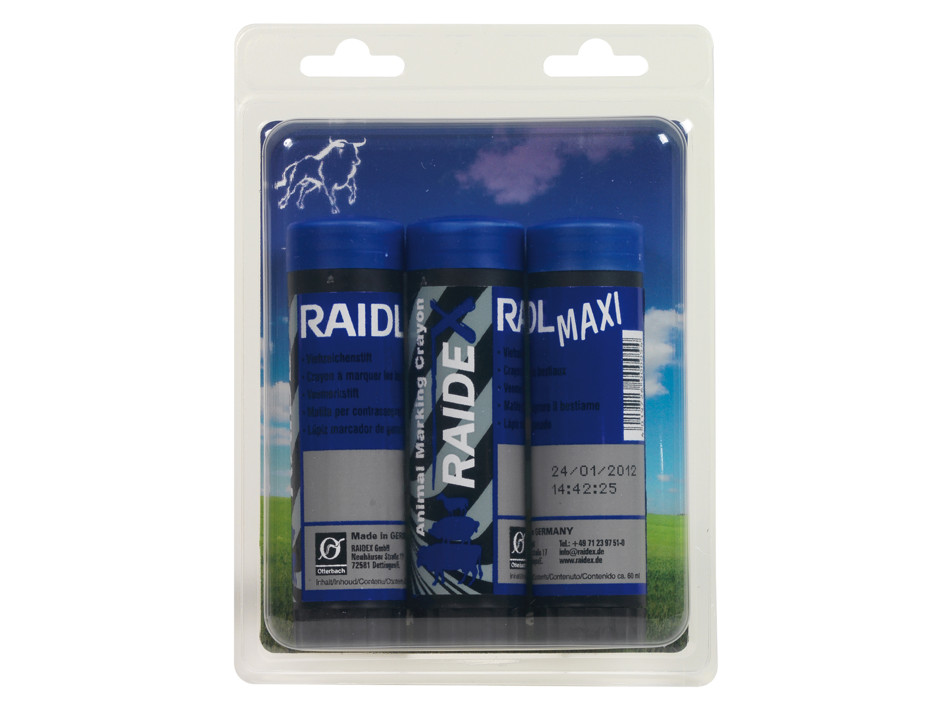 Crayon marqueur RAIDEX bleu x3