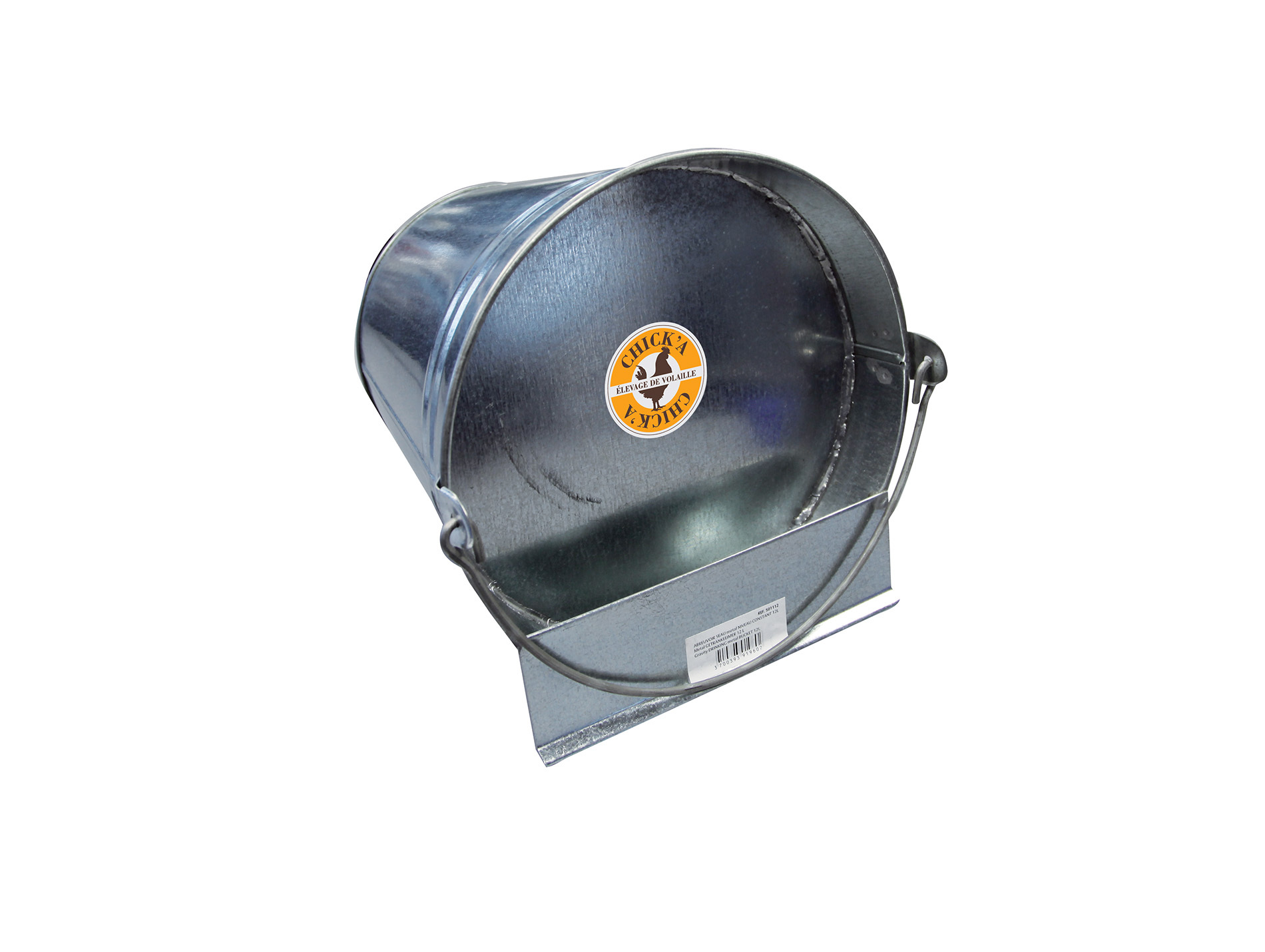 Abreuvoir seau métal niveau constant CHICK'A pour poules 12L